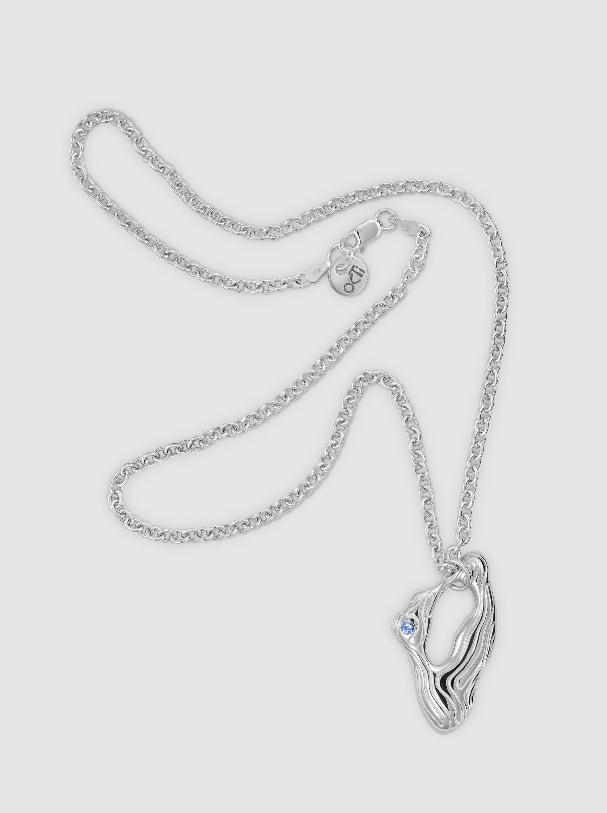 Island pendant necklace with sapphire (small)