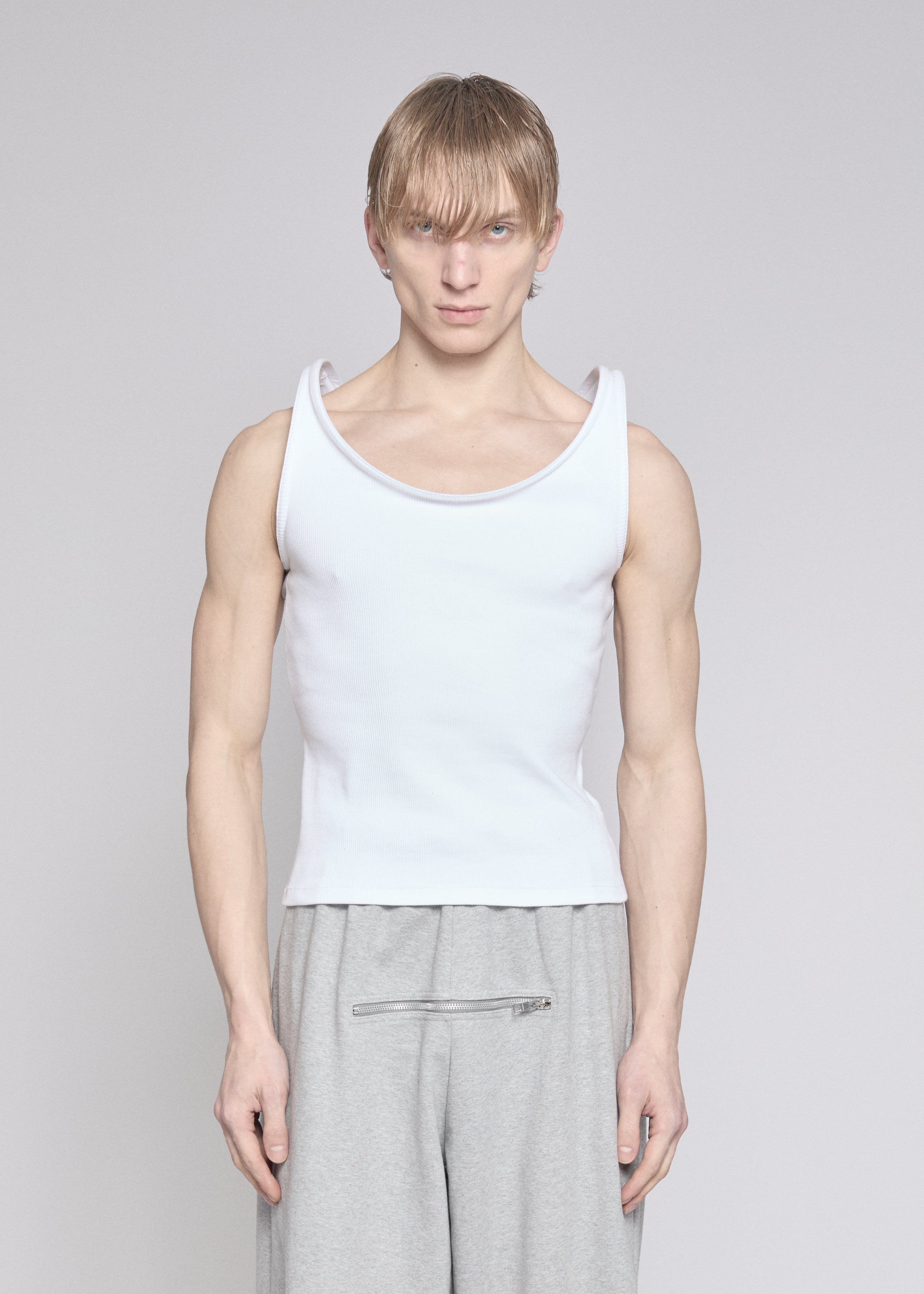 Blur tank top white