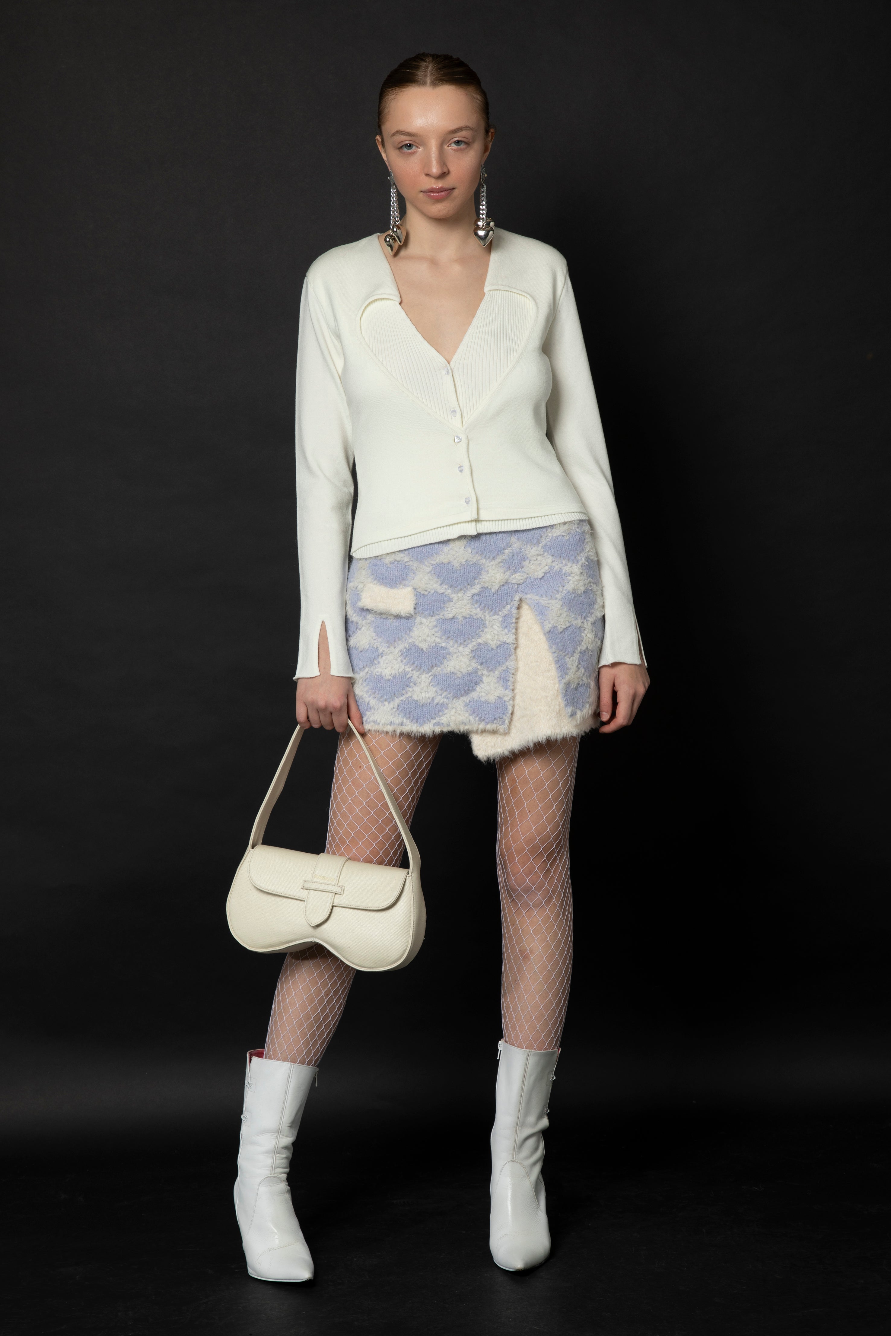 Top in maglia cuore