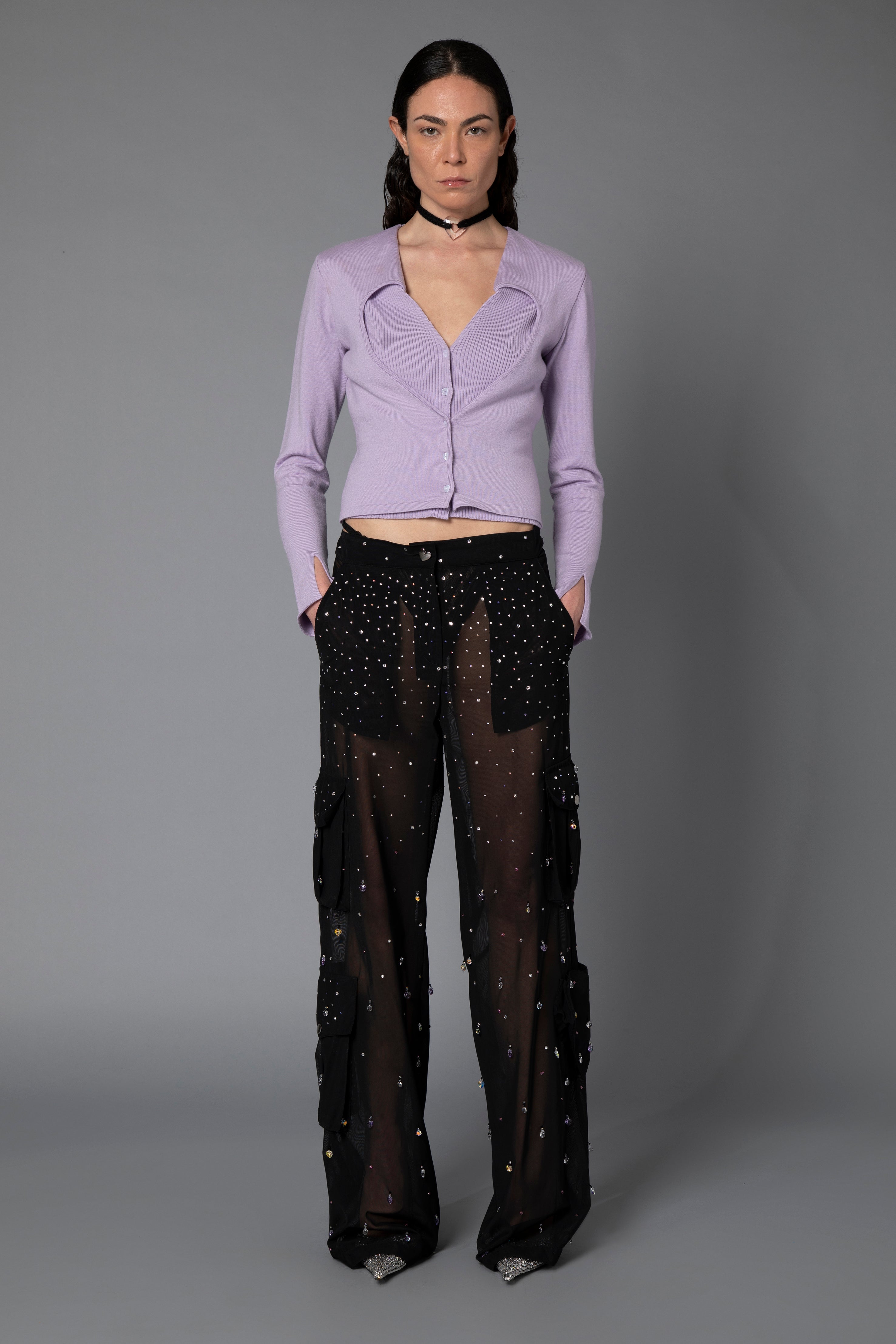 Top in maglia cuore