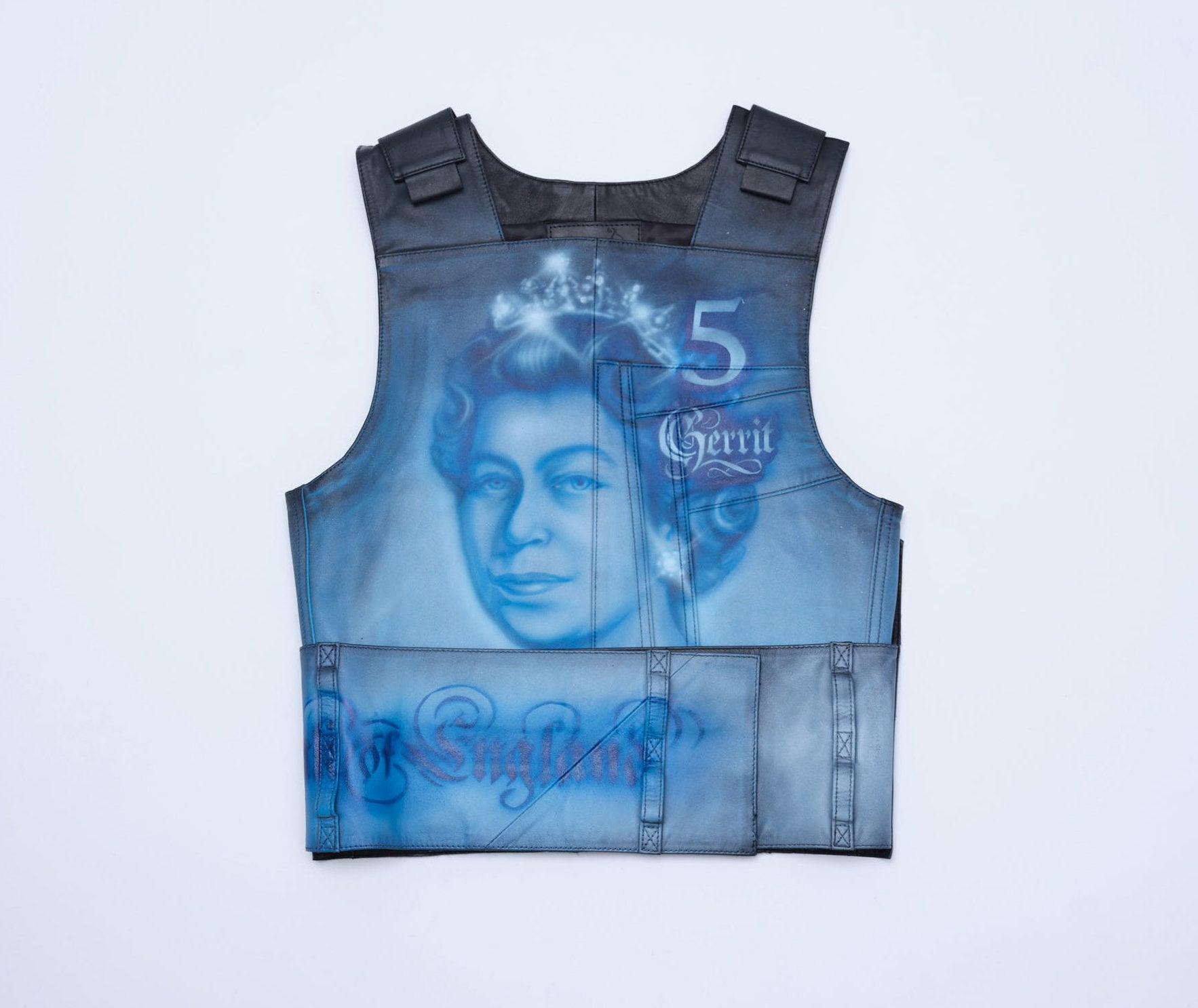 Airbrushed leather vest