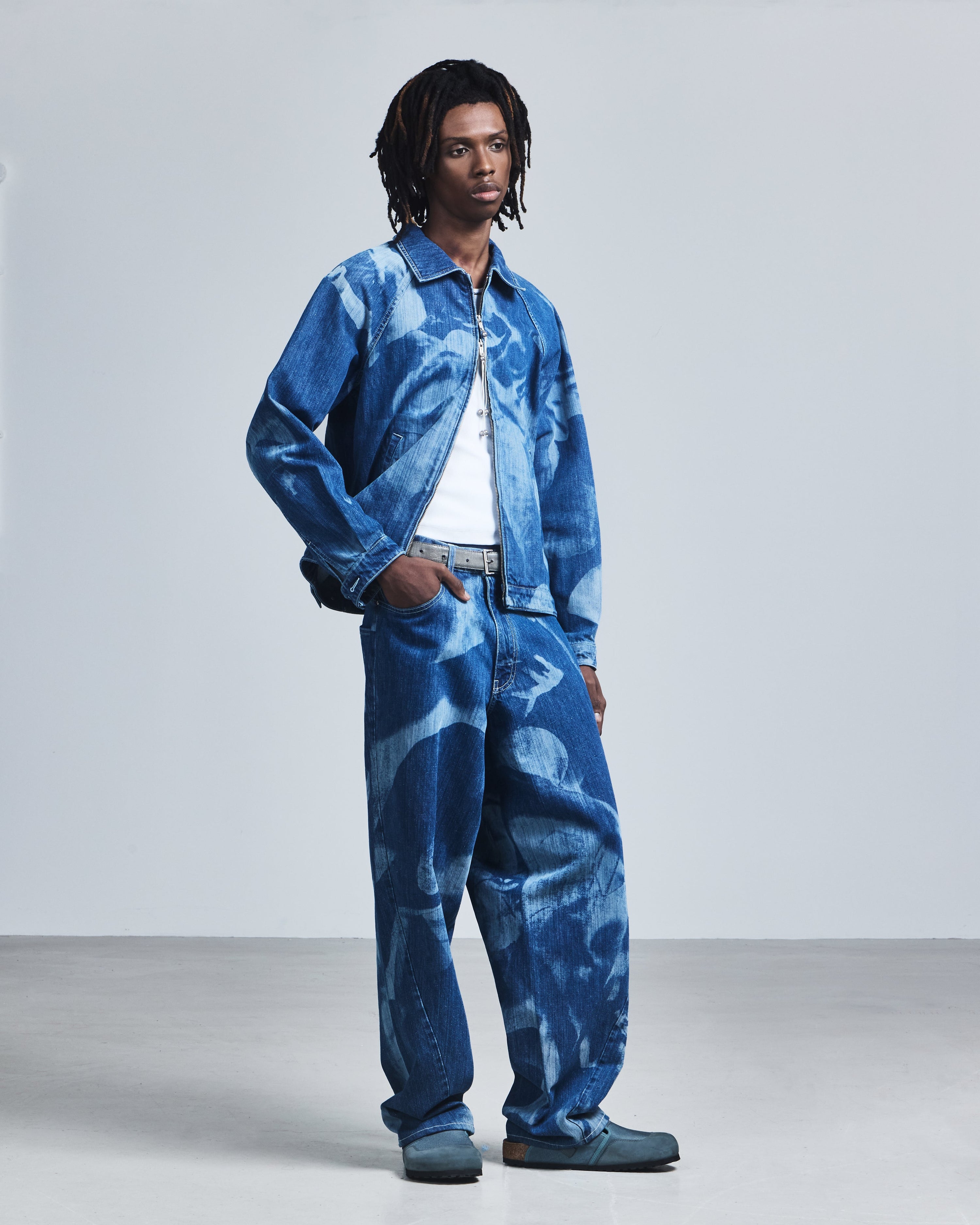 'embrace' laser engraved work jacket