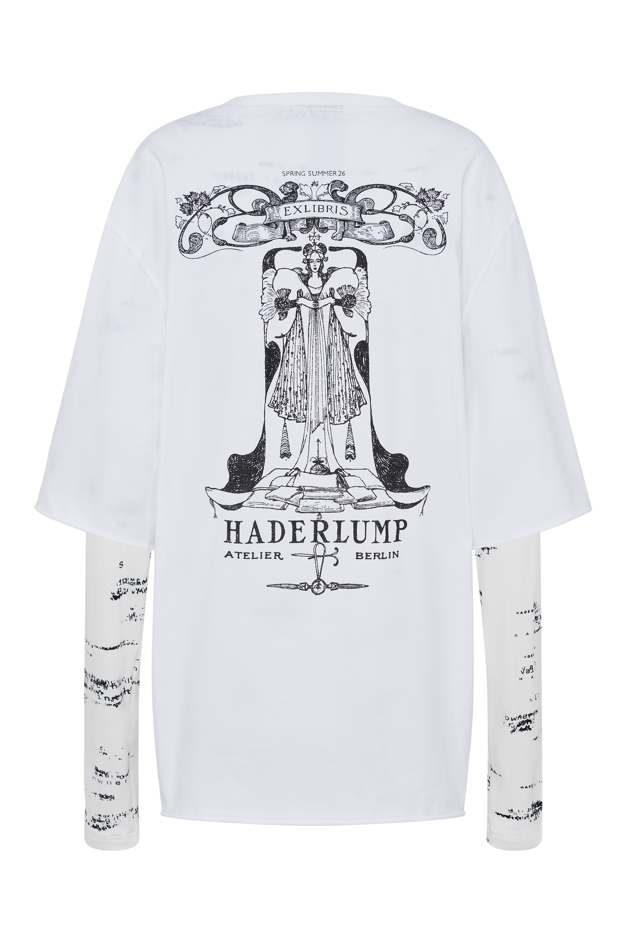 Double sleeve printed t-shirt white