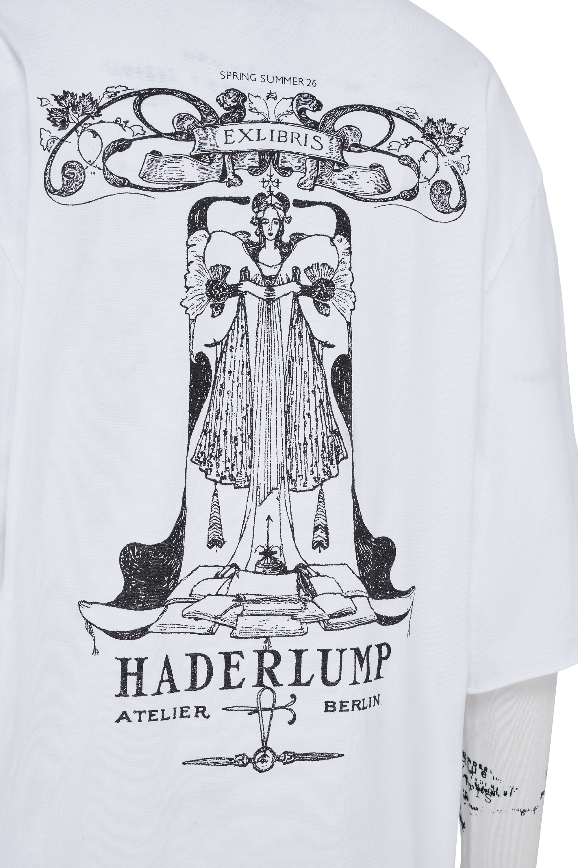 Double sleeve printed t-shirt white