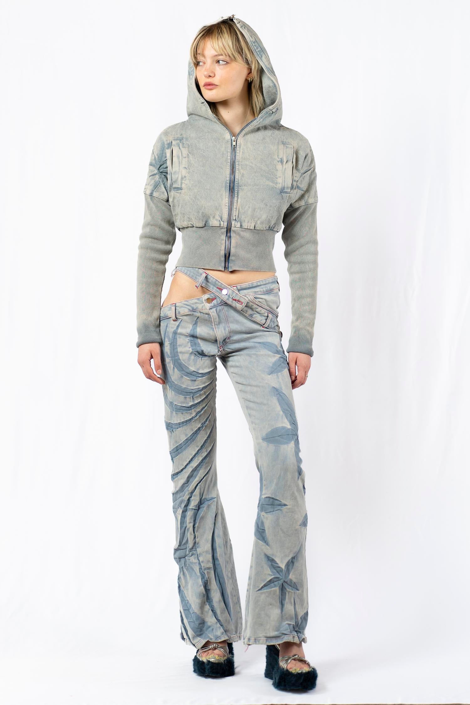 Denim bomber