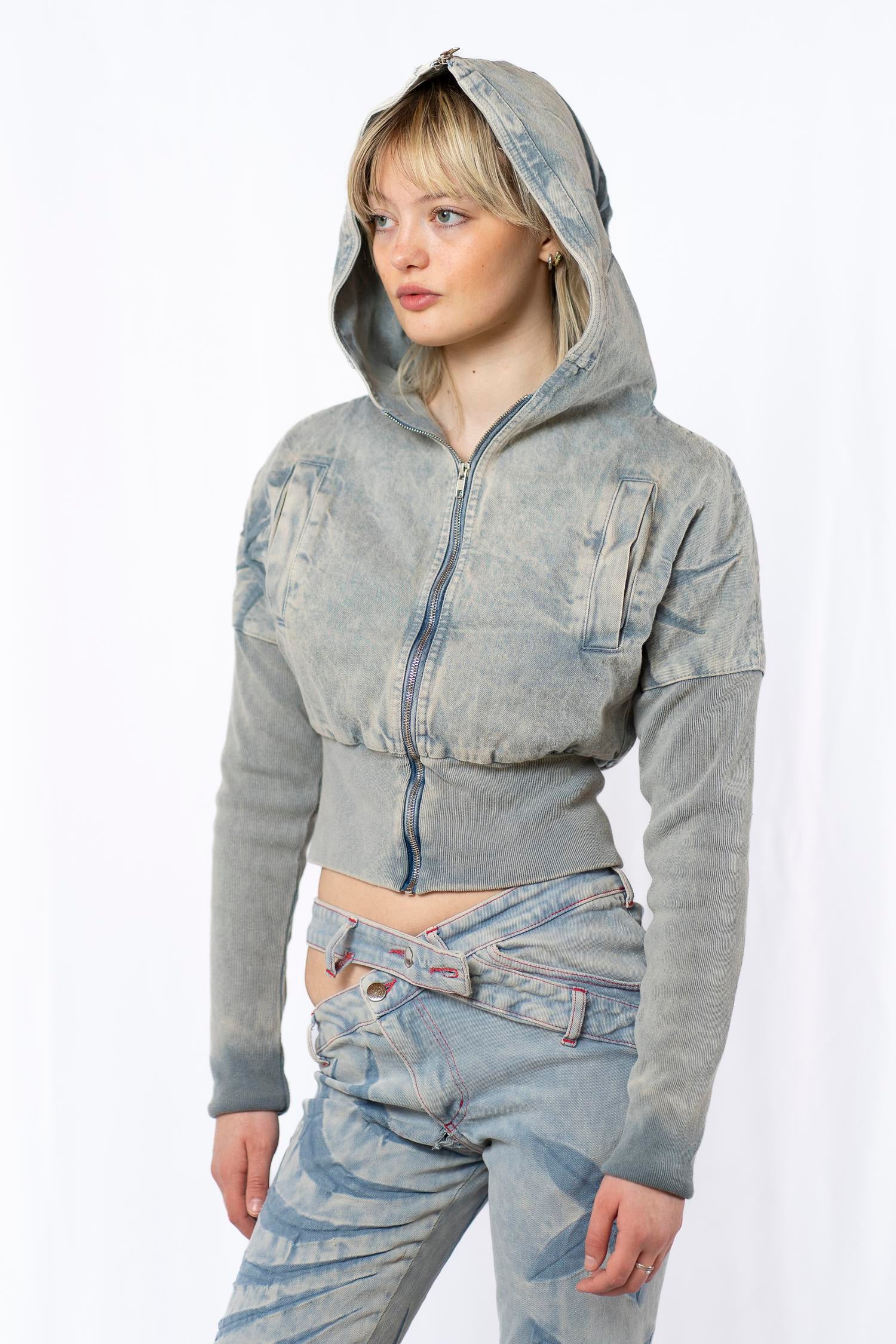Denim bomber