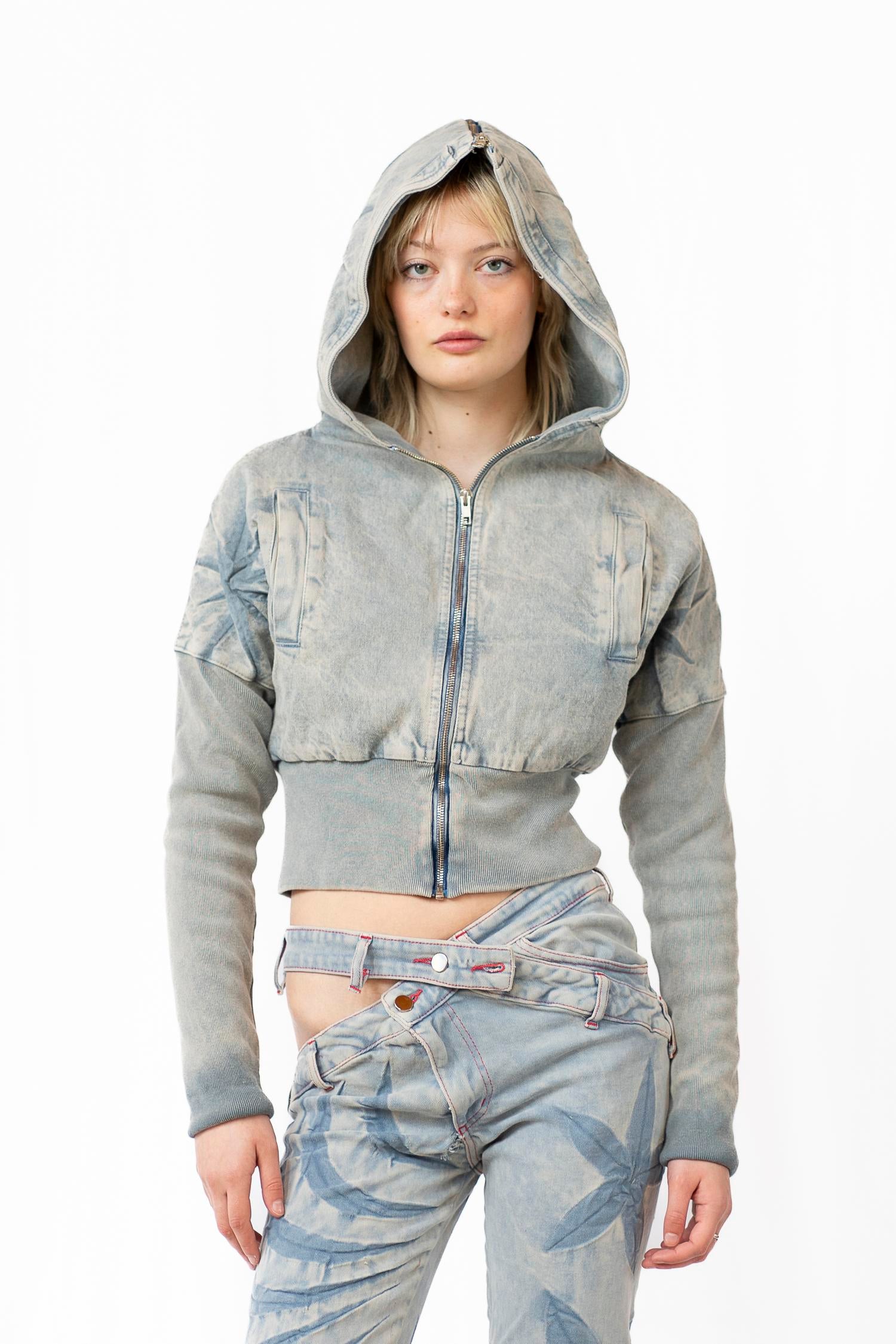 Denim bomber