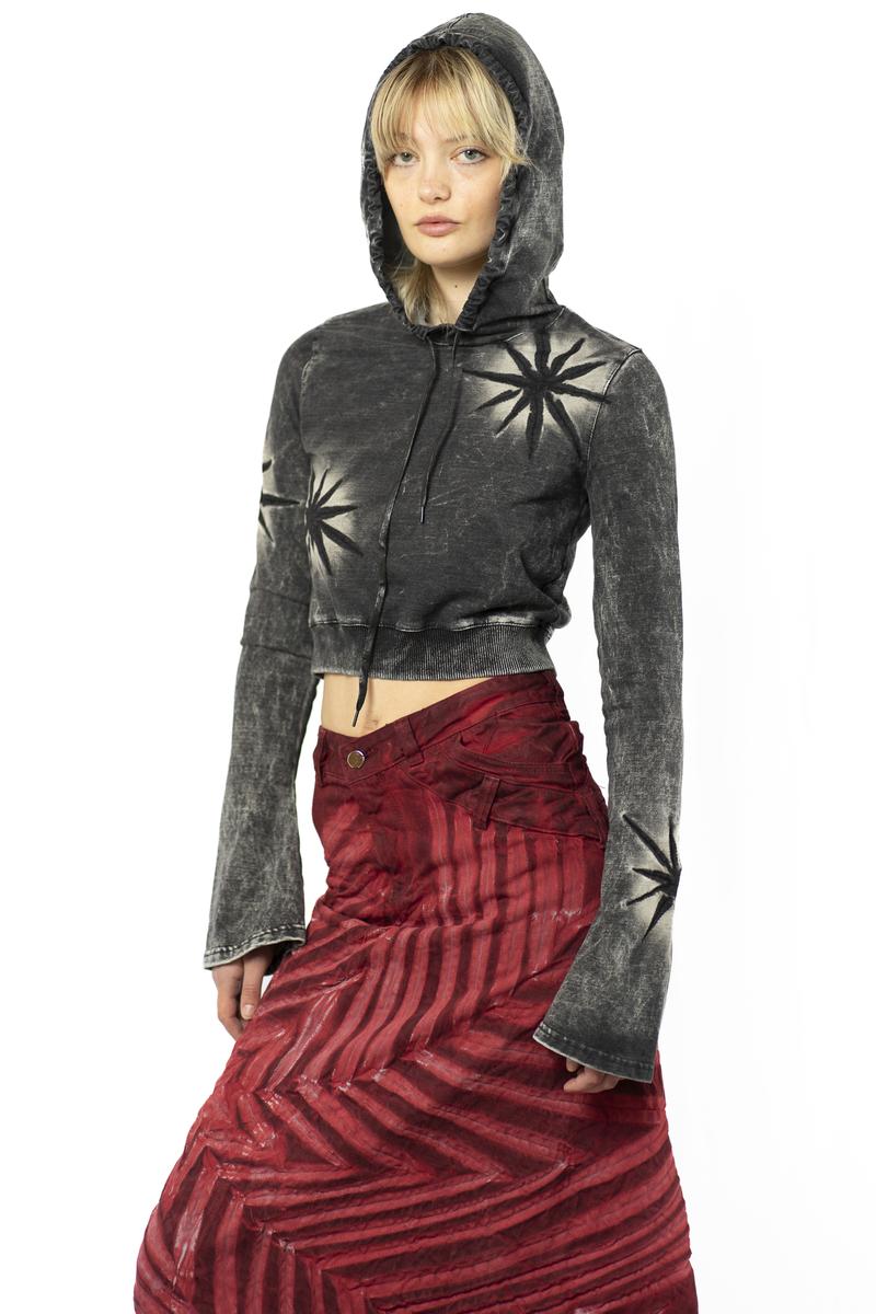 Cropped hoodie with sparkles