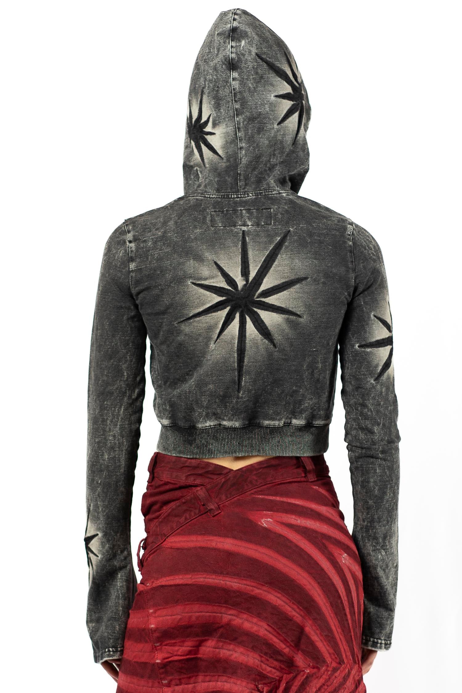Cropped hoodie with sparkles