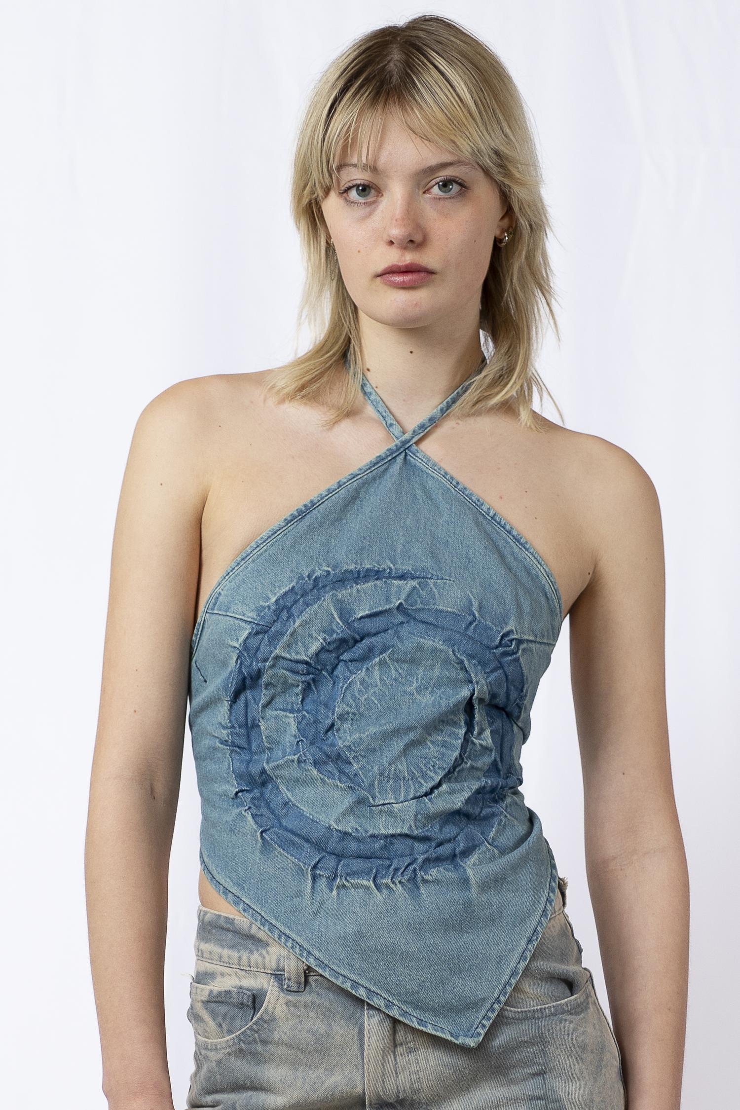 Ash blue bandana top