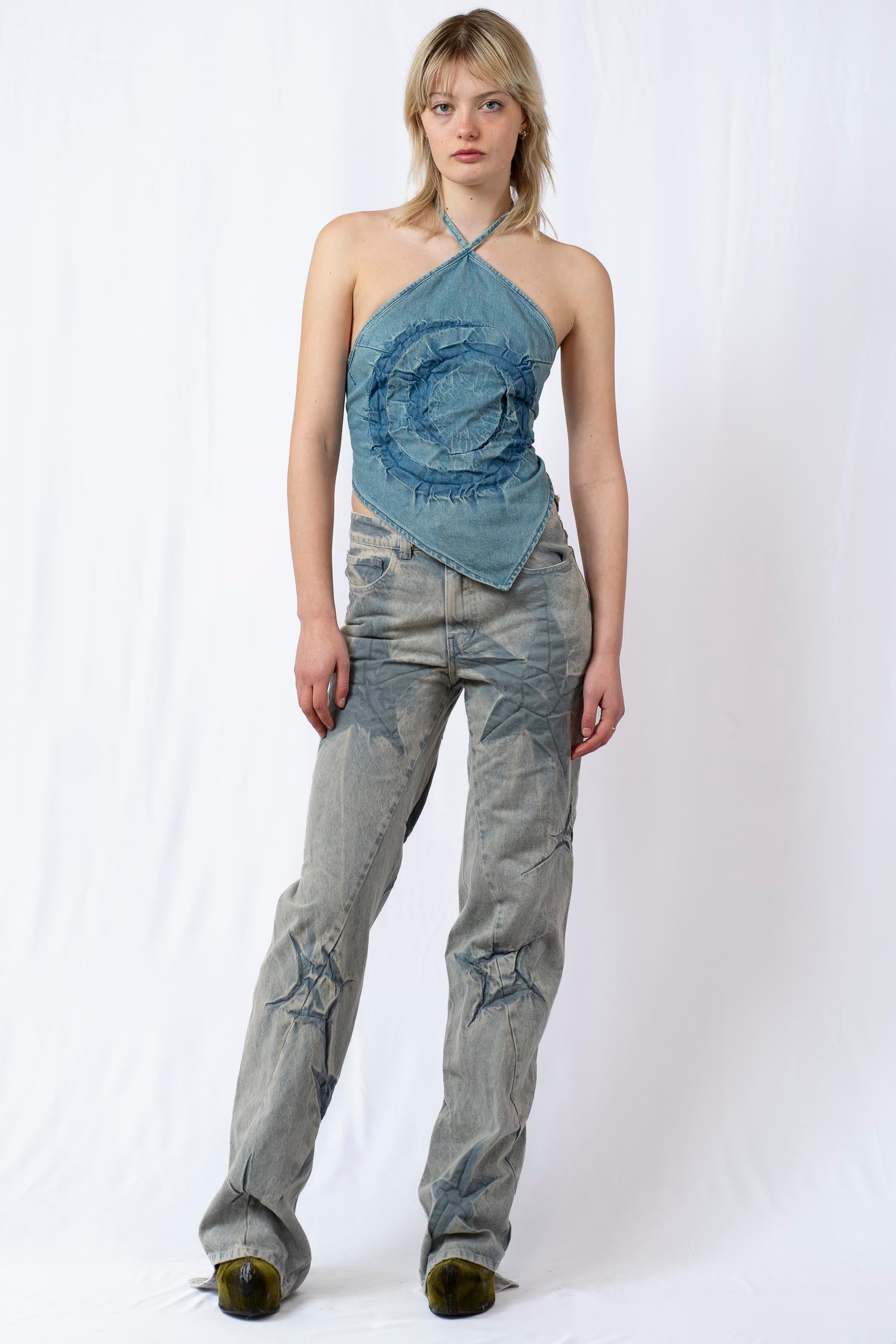 Ash blue bandana top