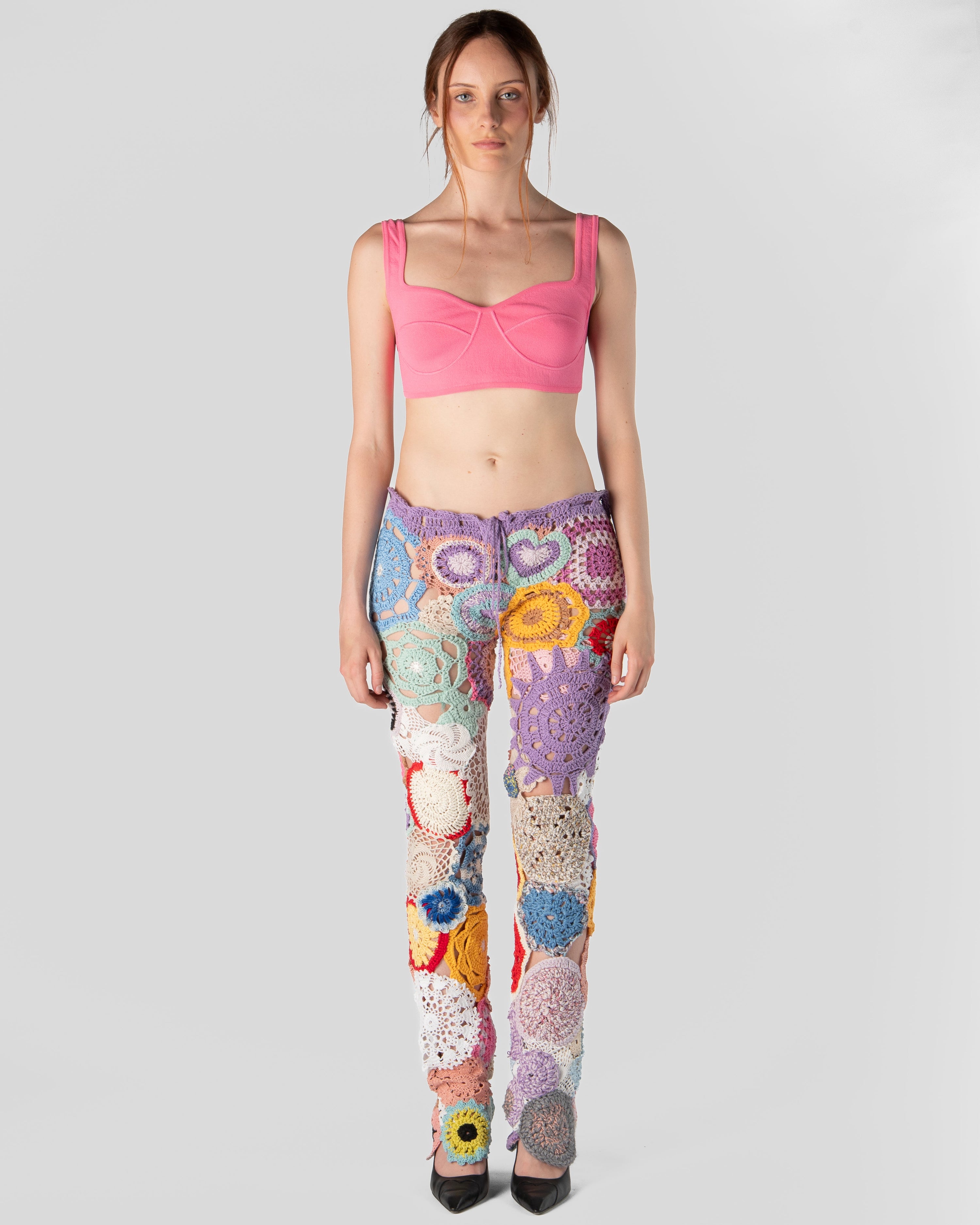 Pantalone patch uncinetto