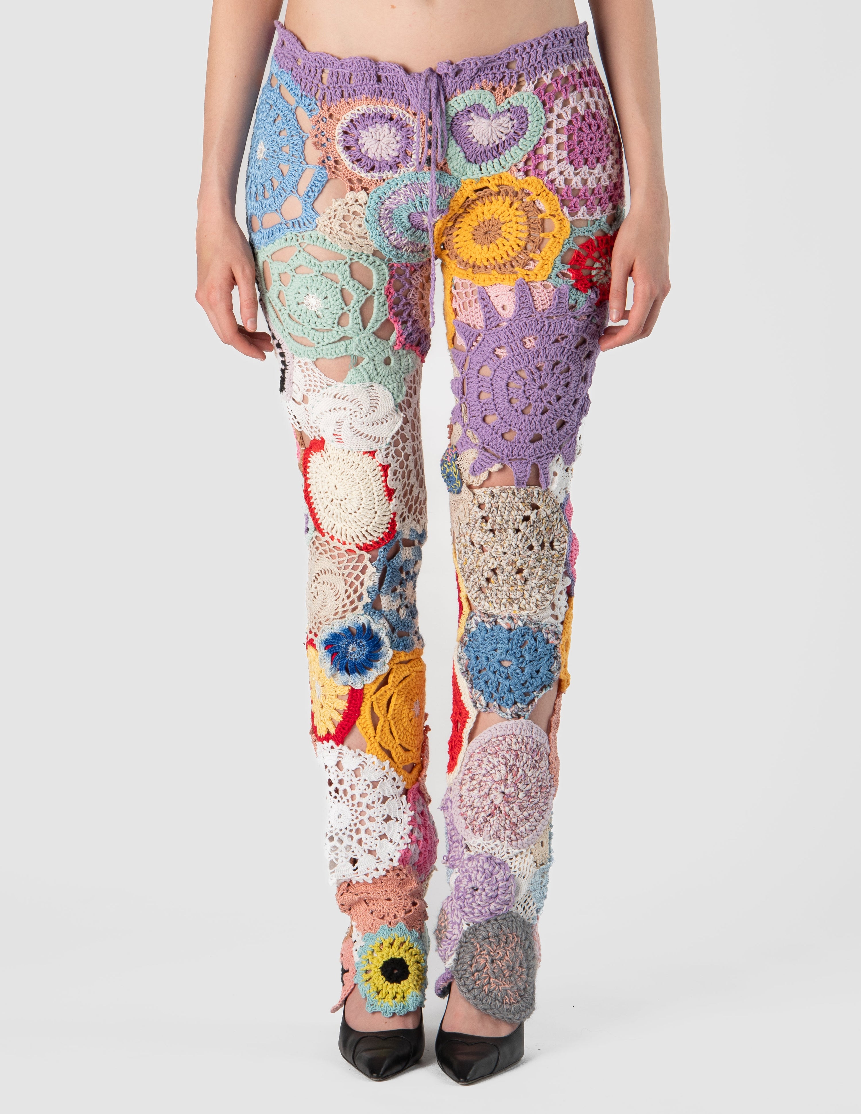 Pantalone patch uncinetto