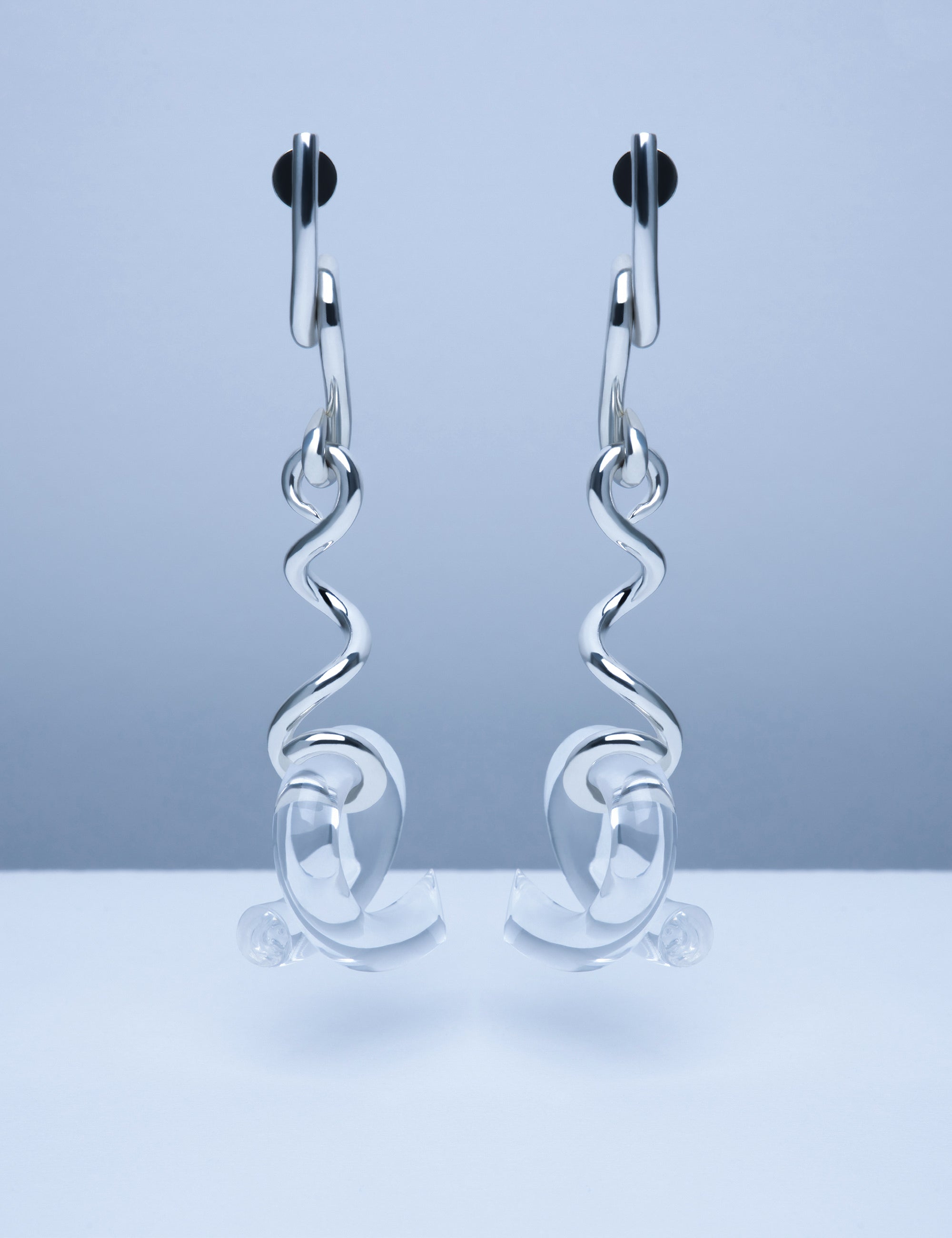 Long worm chain earrings