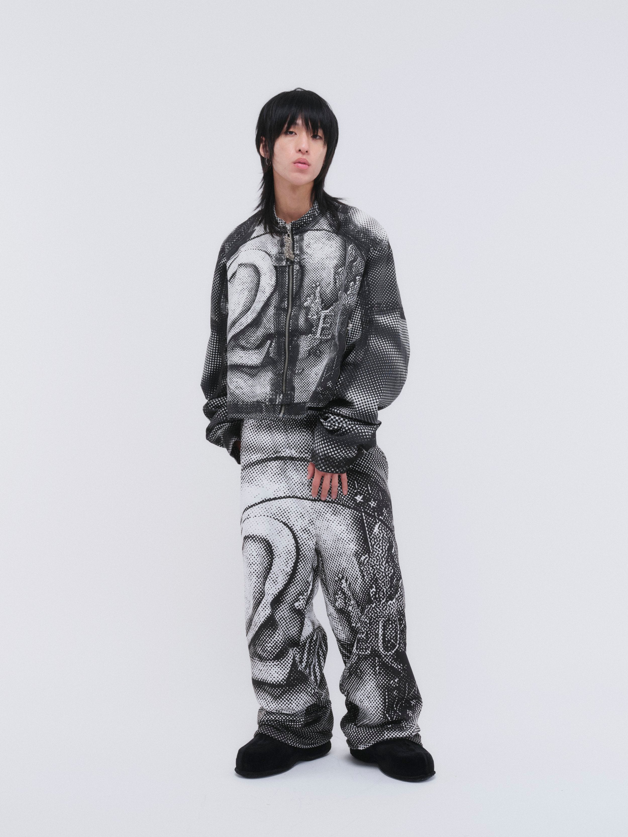 Printed moto jacket