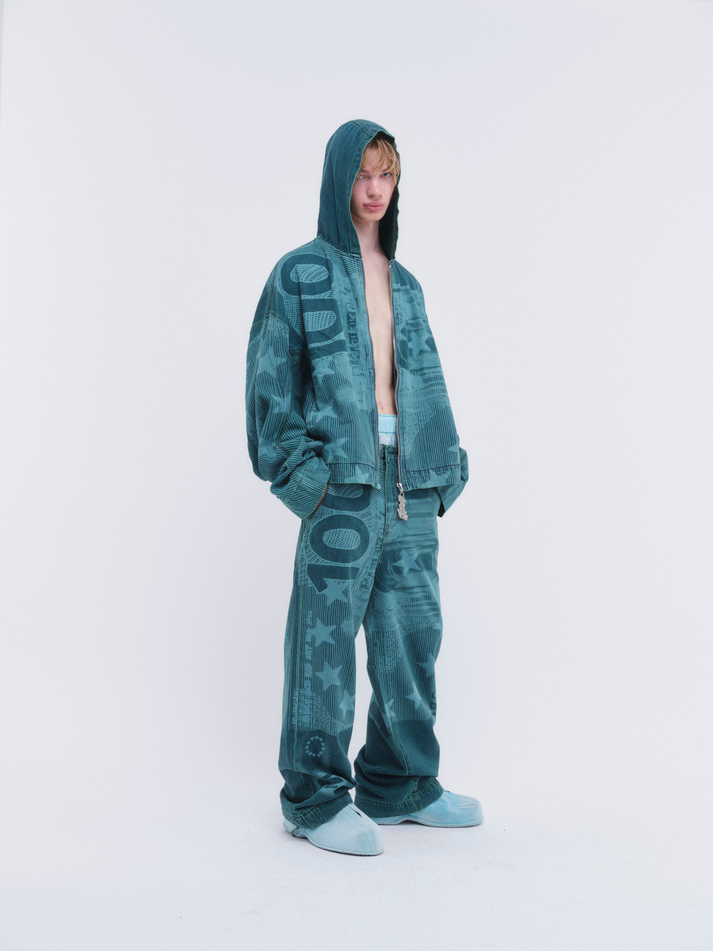 Hooded denim jacket