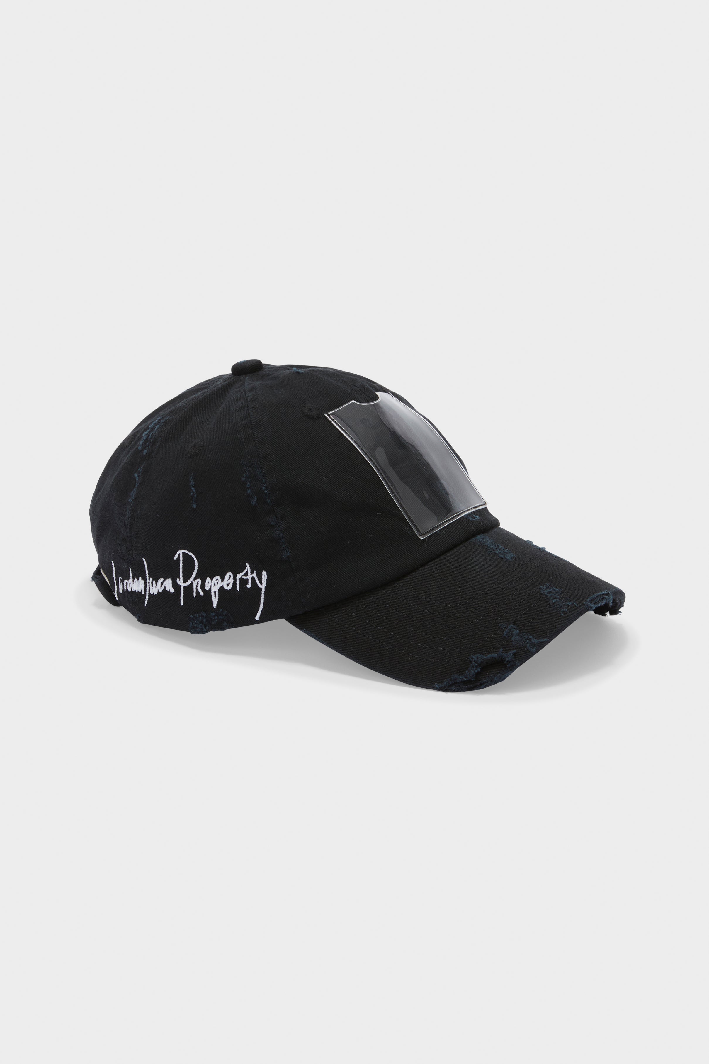 Distressed vesper cap black