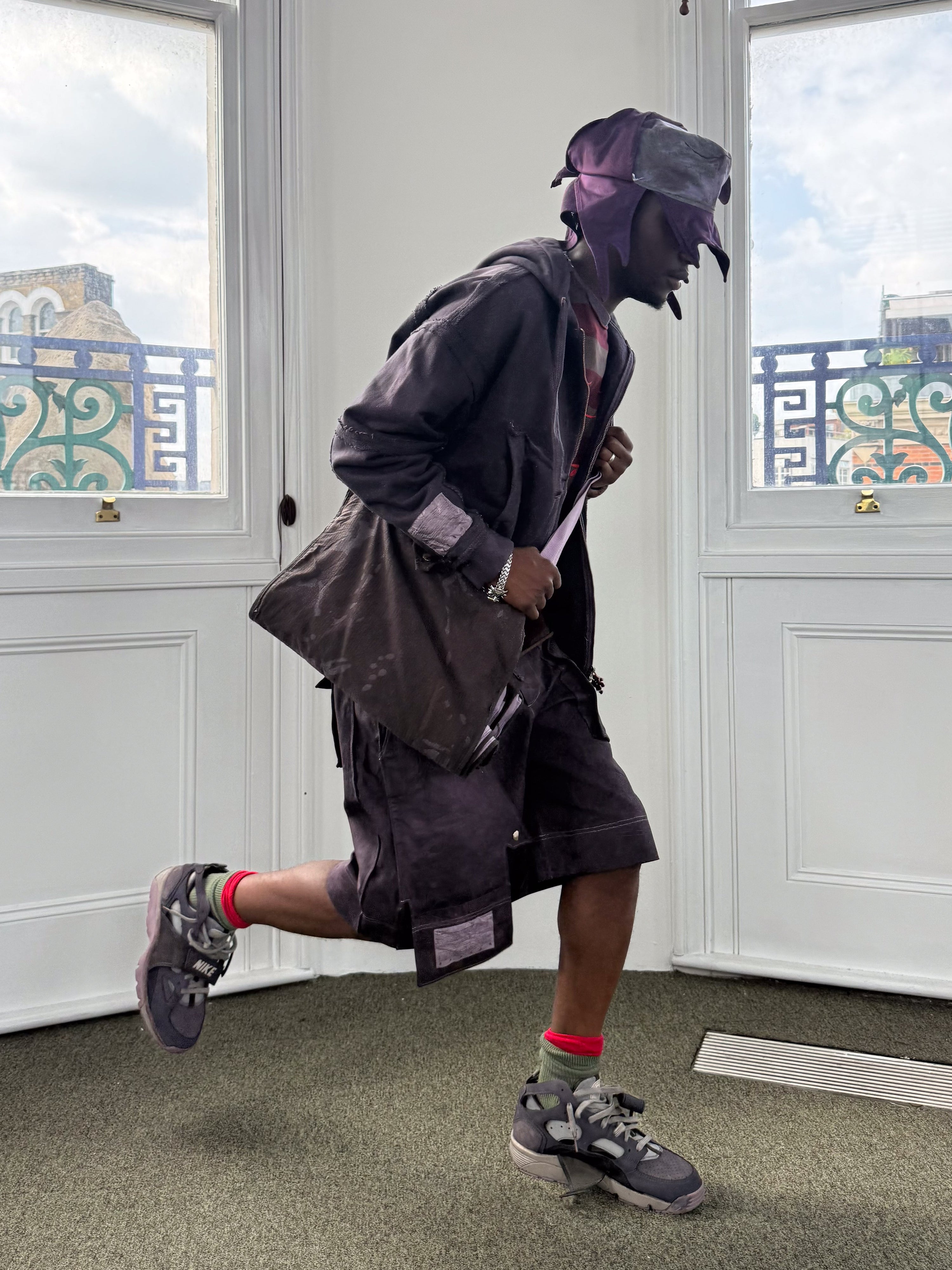 7-pocket cargo short - dark purple