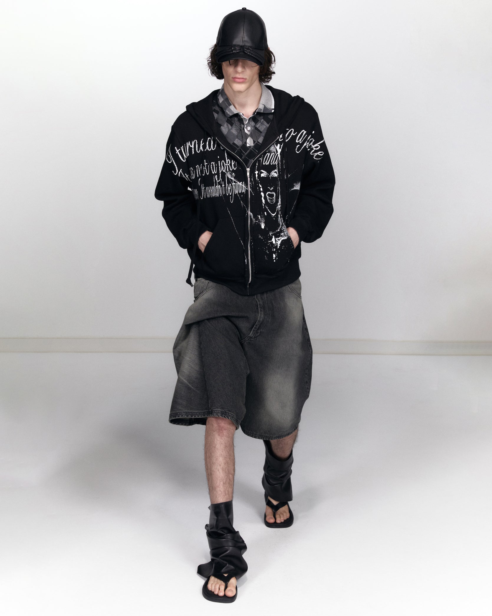 Suspended shorts greywash made to order