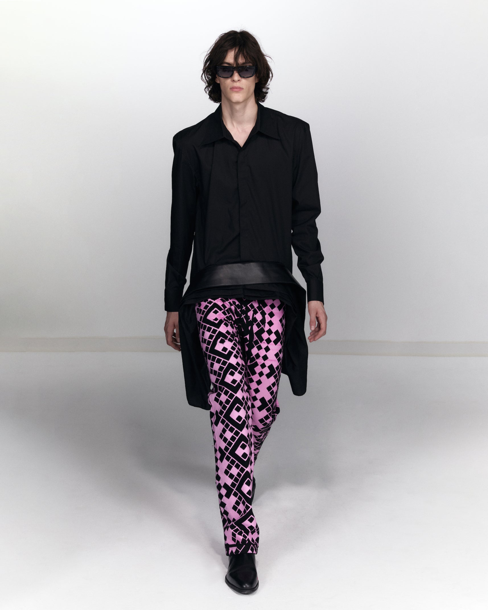 Grid trousers - pink