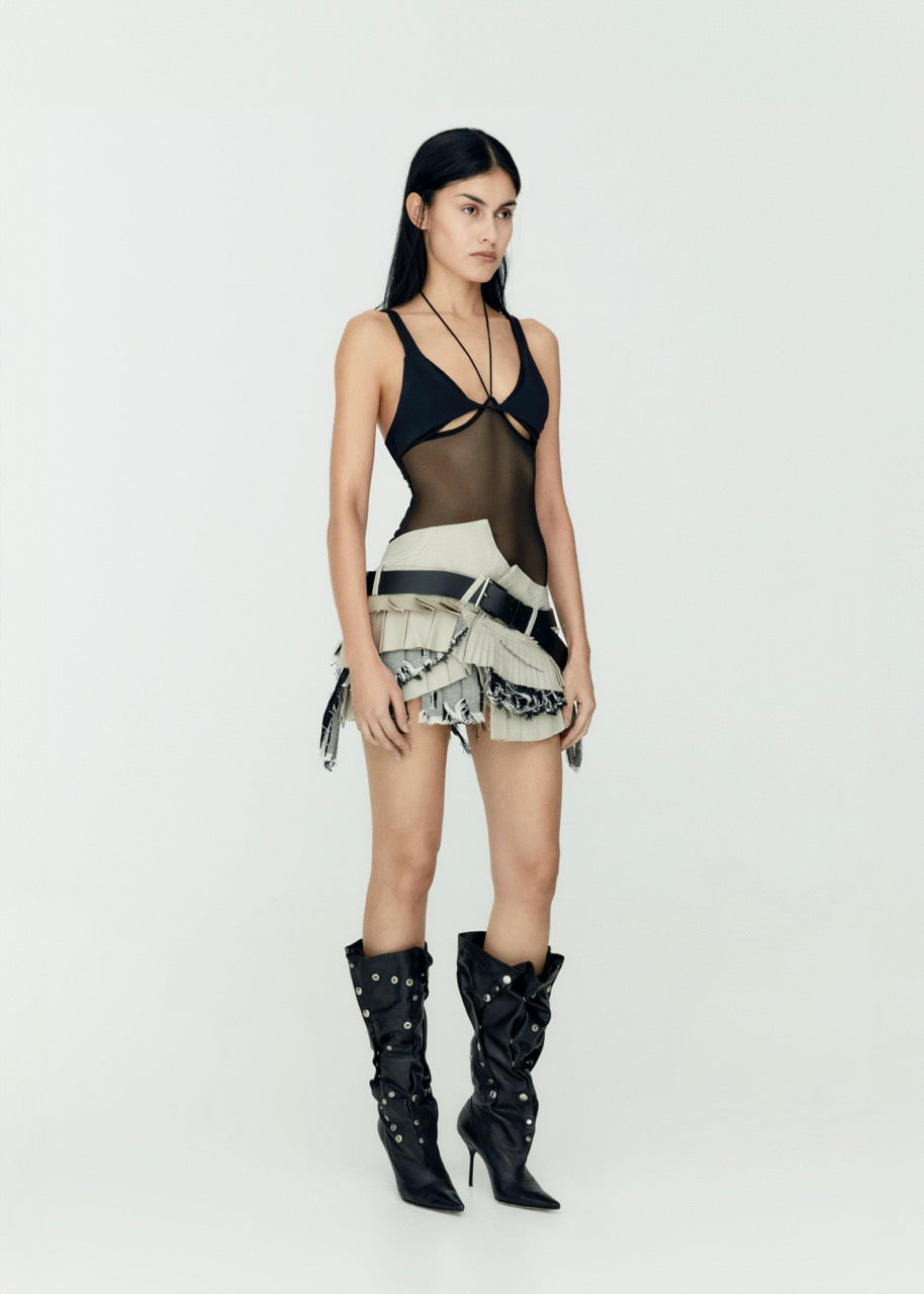 Mesh bodysuit black