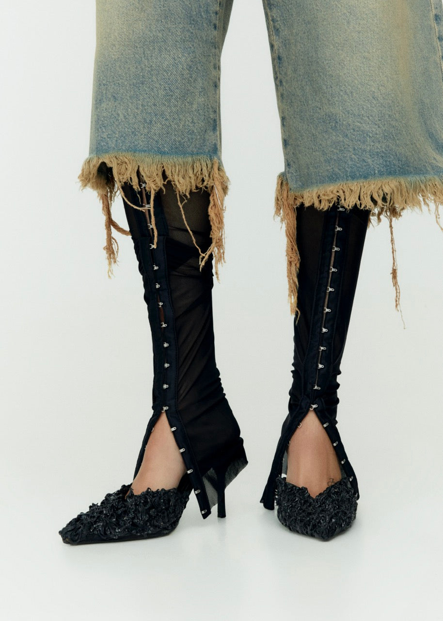 Hook & eye warmers black