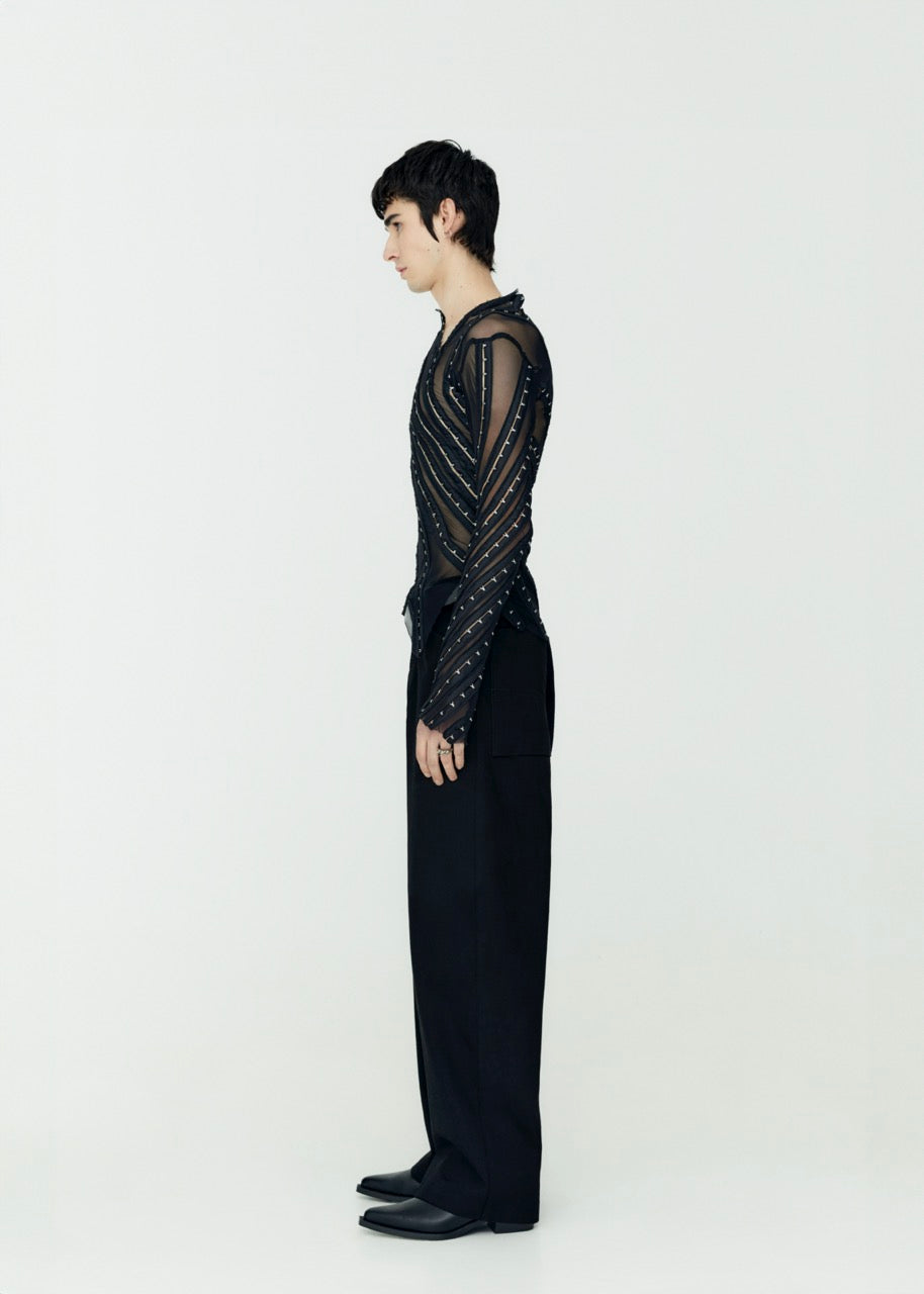 Hook & eye twirl top