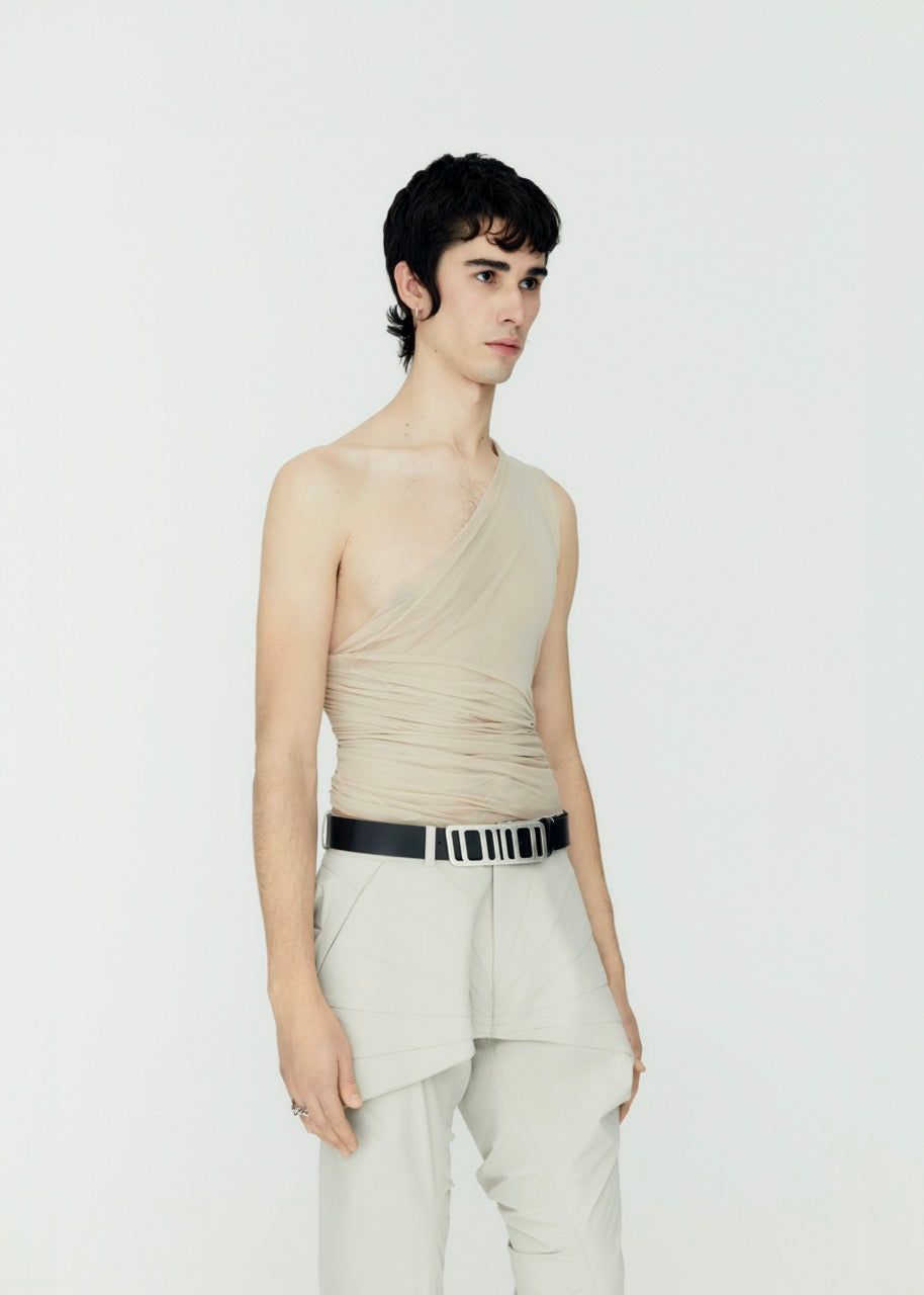 Wrap top beige