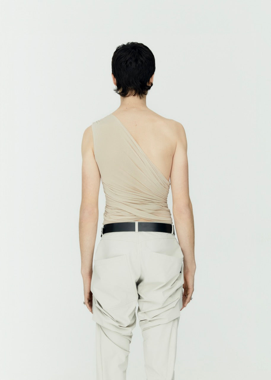 Wrap top beige