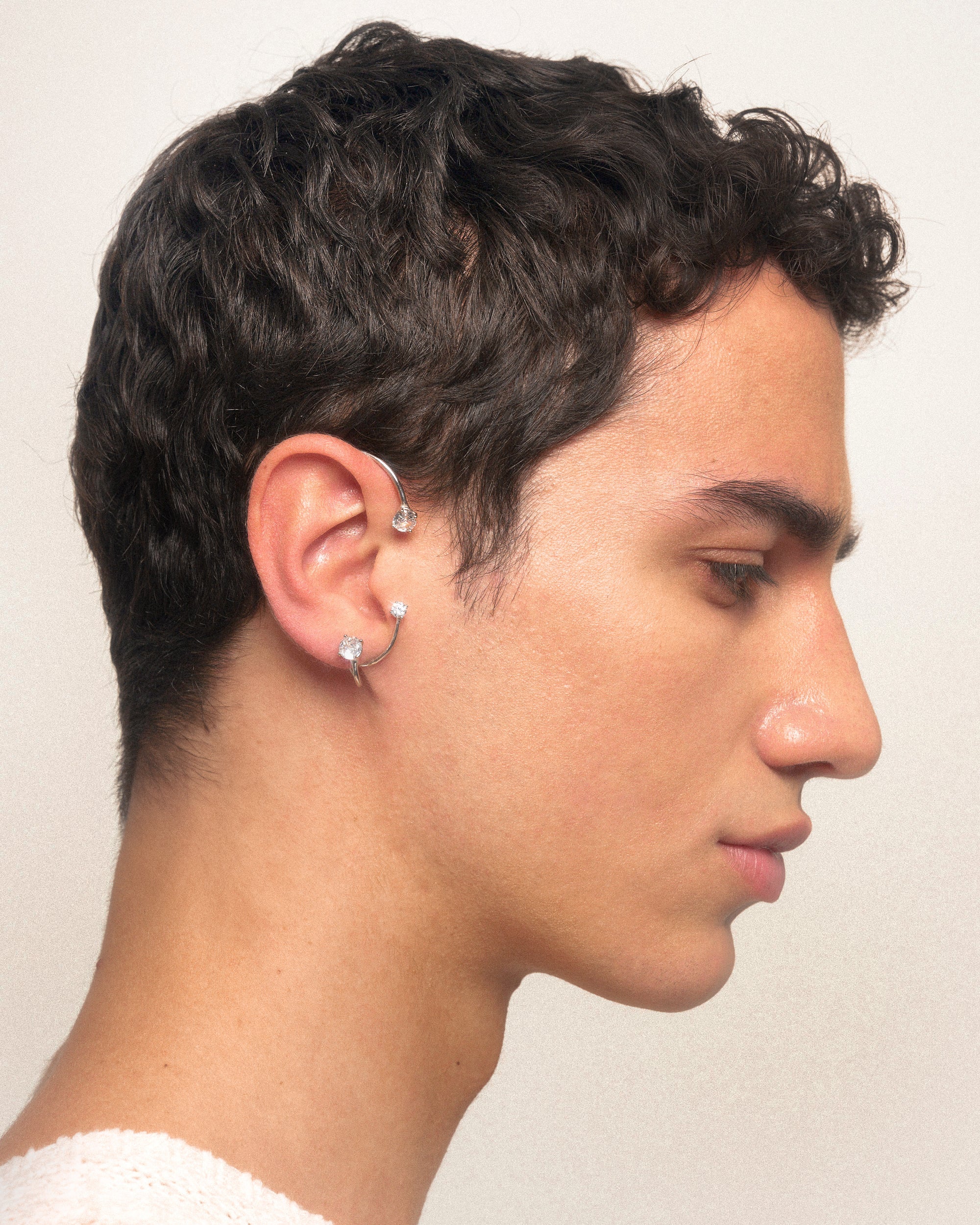 Three point ear cuff silver