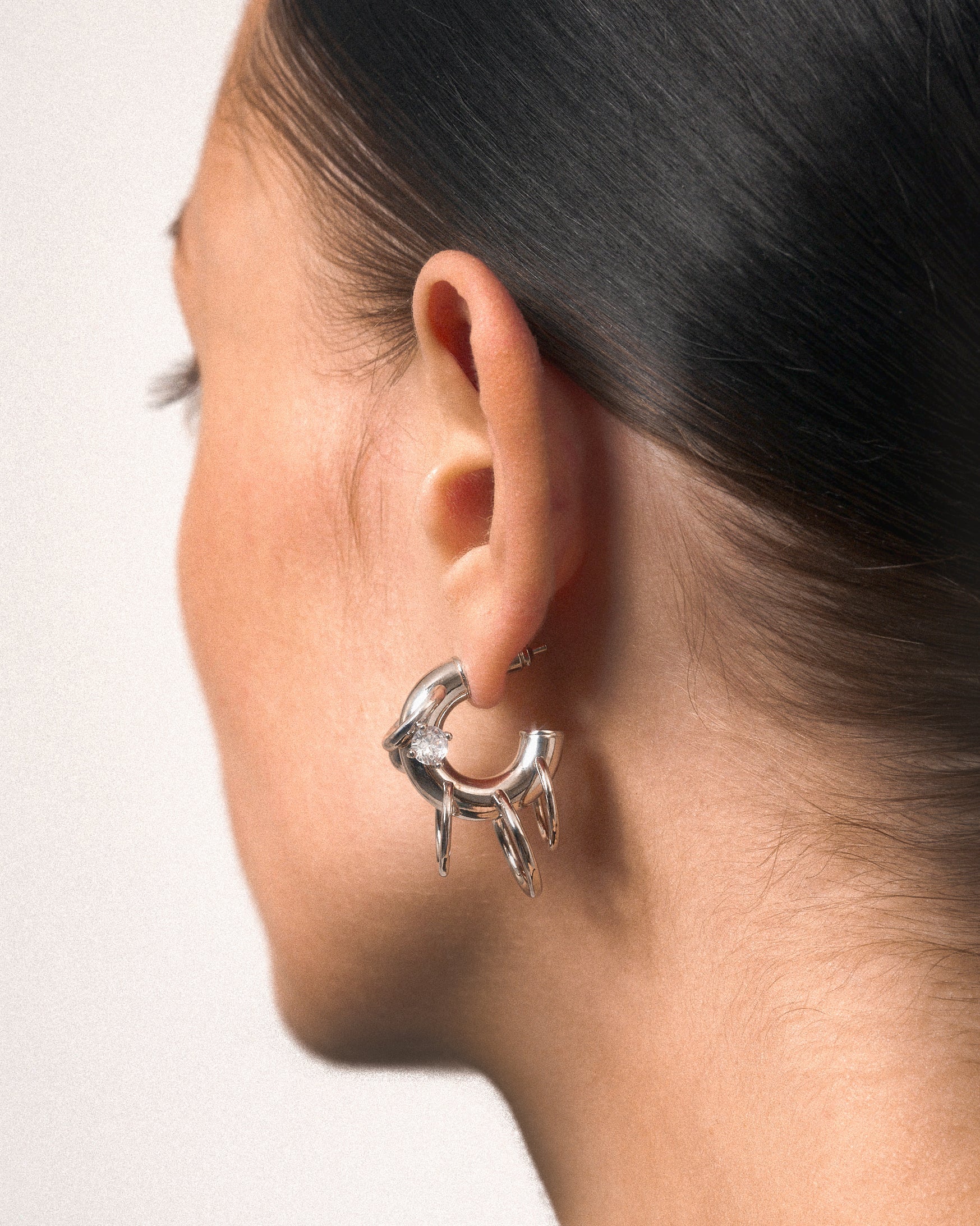 Pierced hoops silver