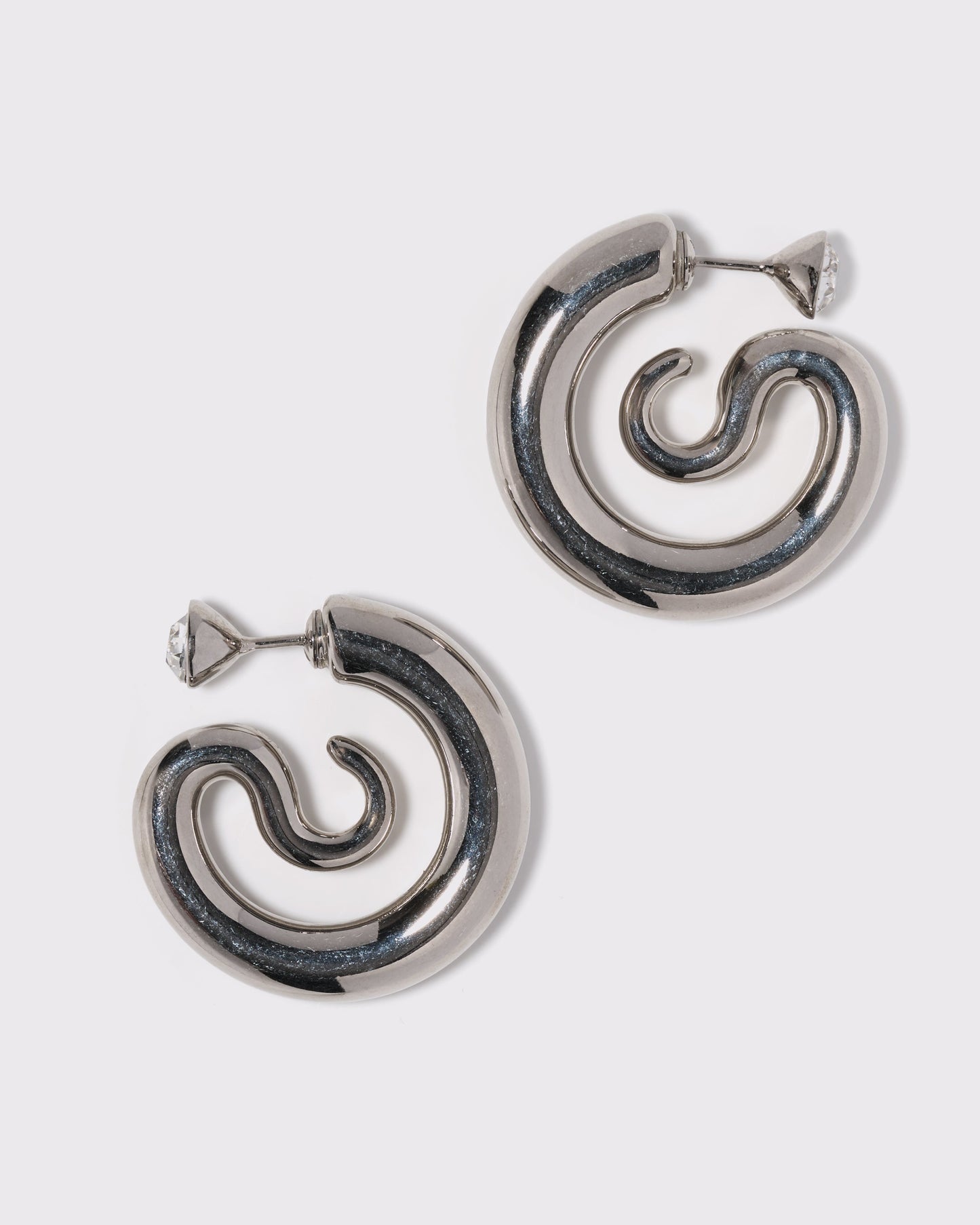 Diamond serpent hoops silver