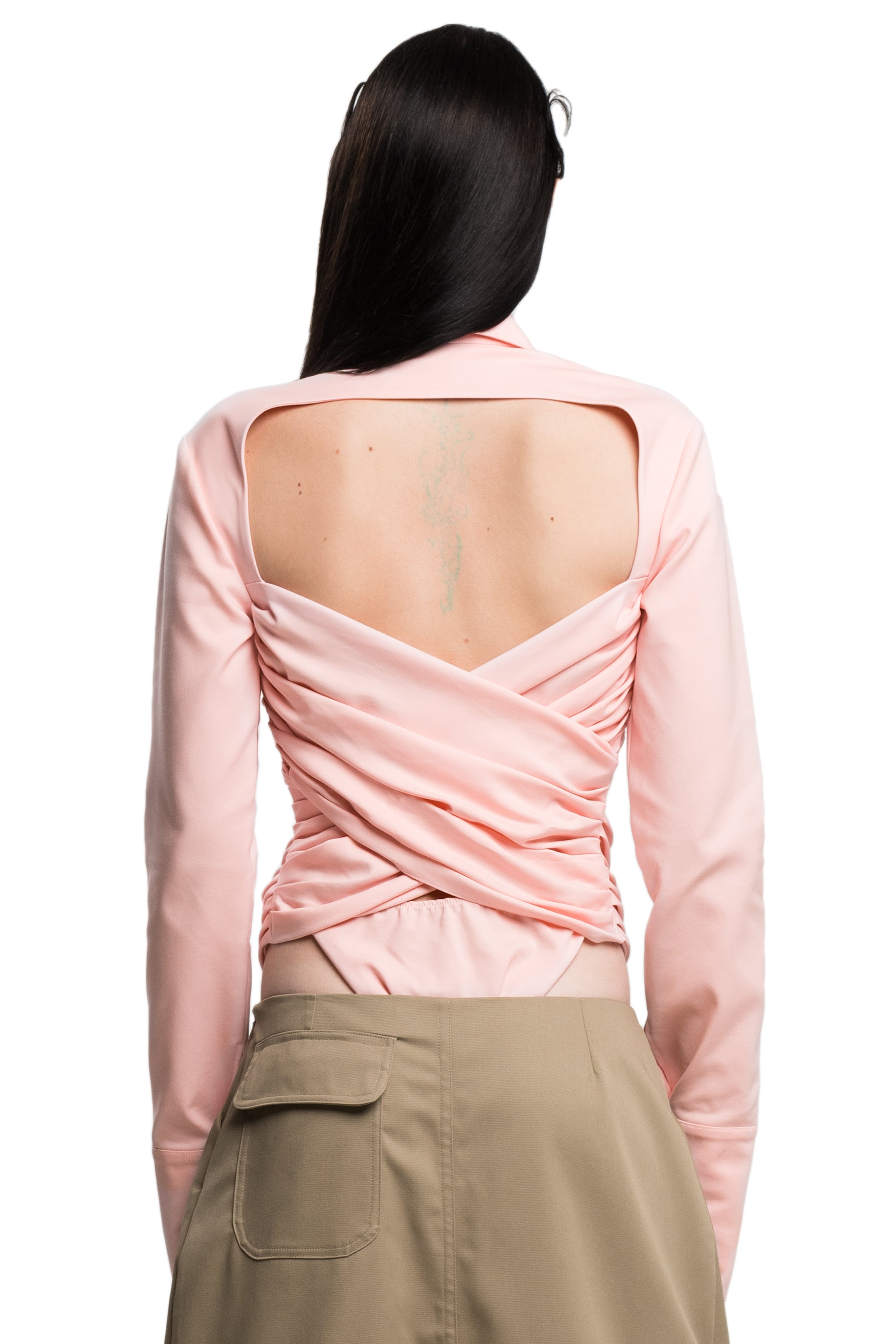 Draped shirt in pink