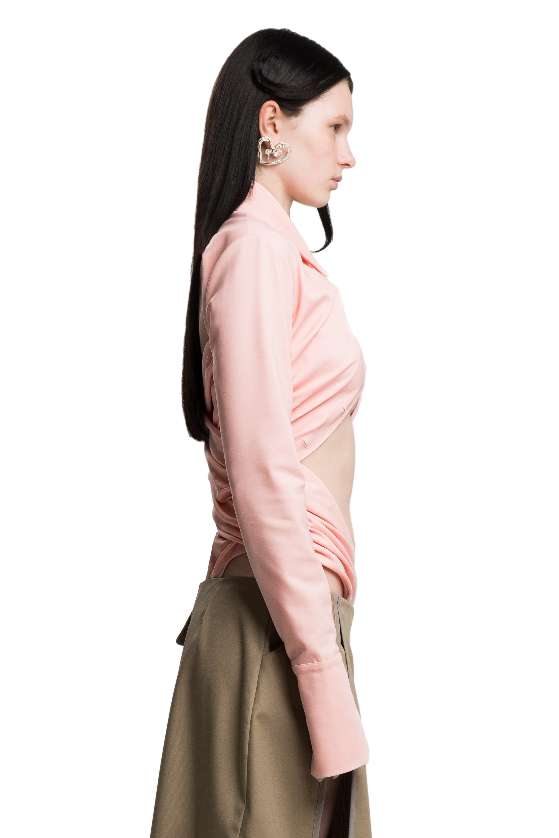 Draped shirt in pink