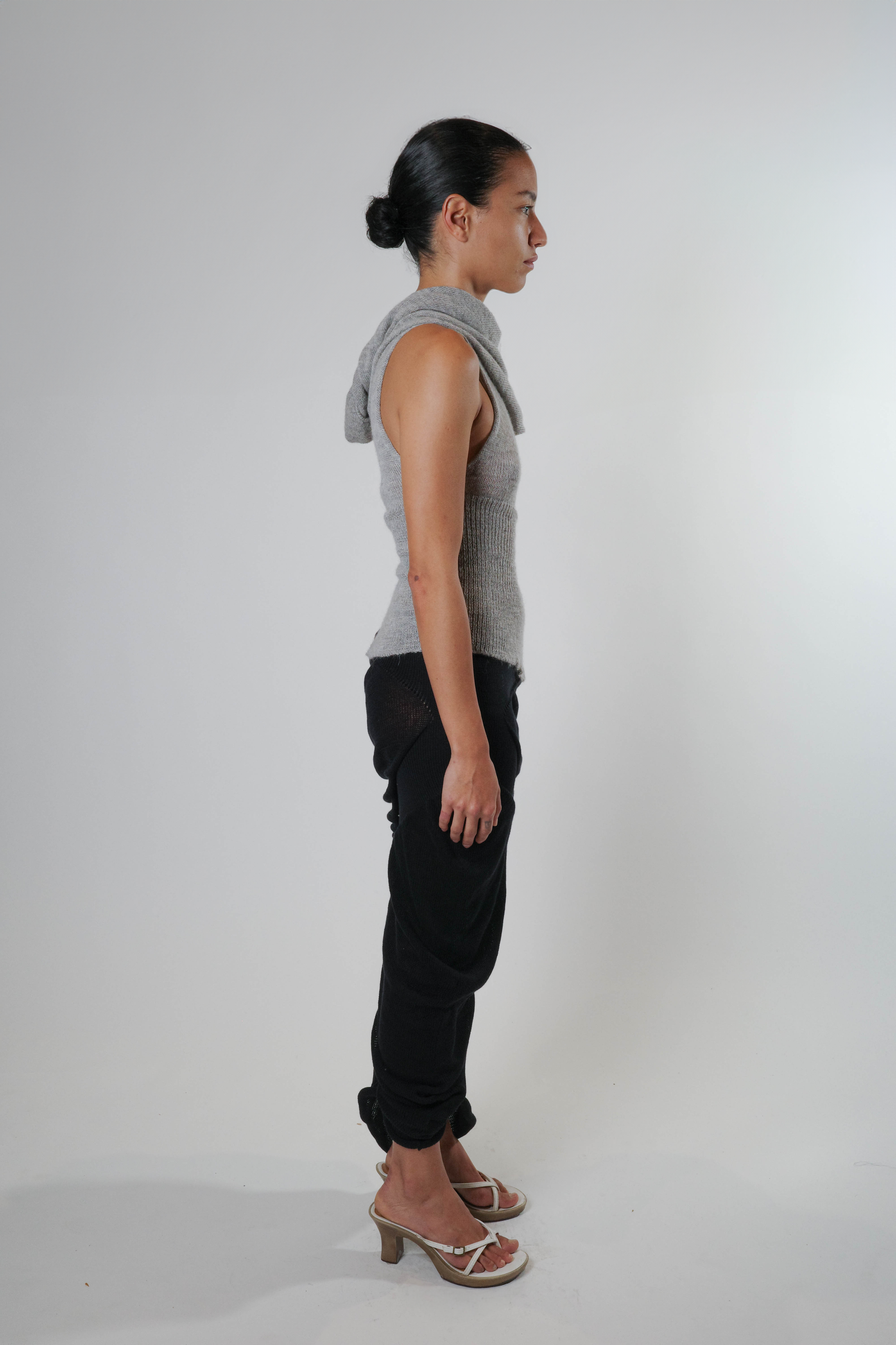 Neck drape top (grey)