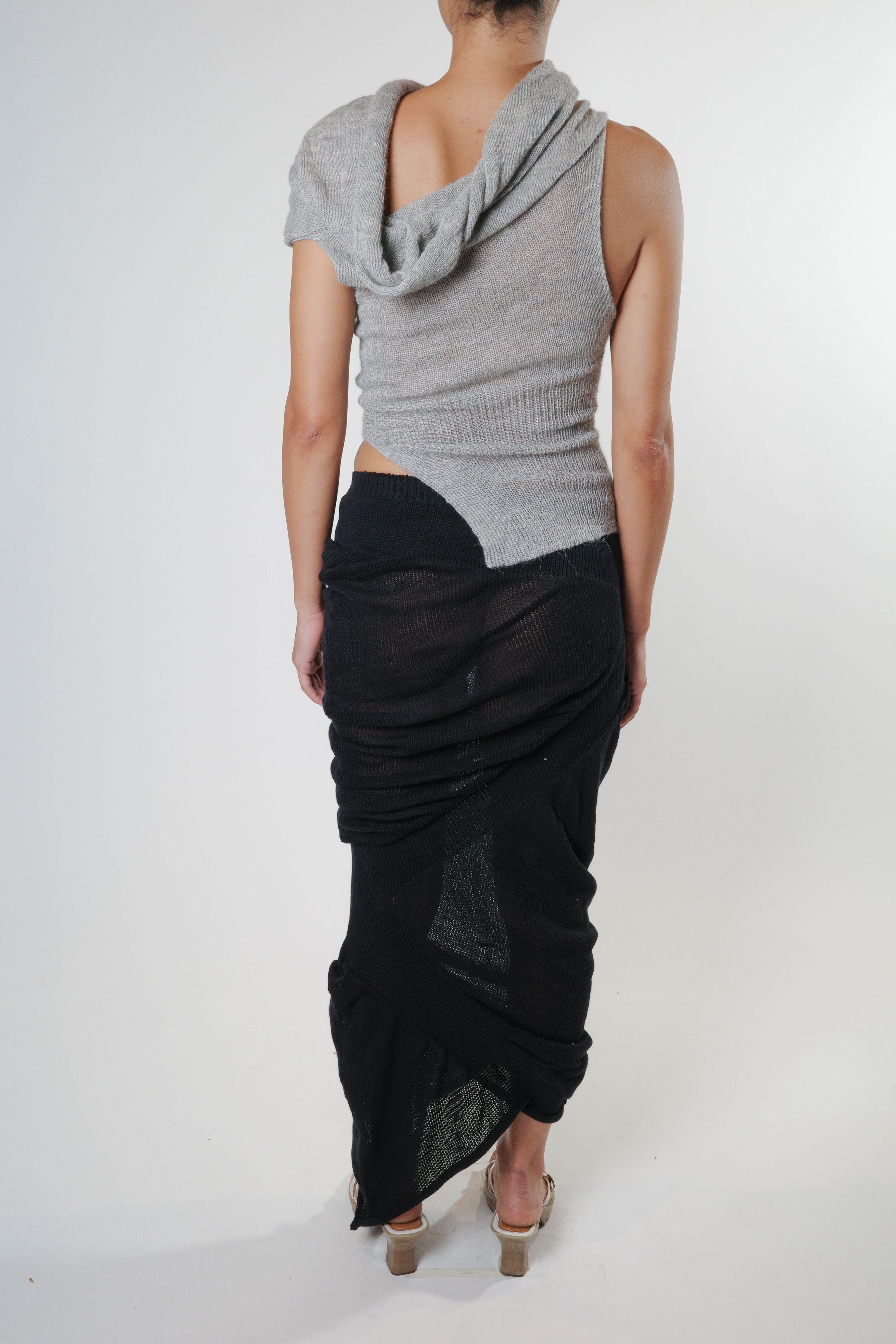 Neck drape top (grey)