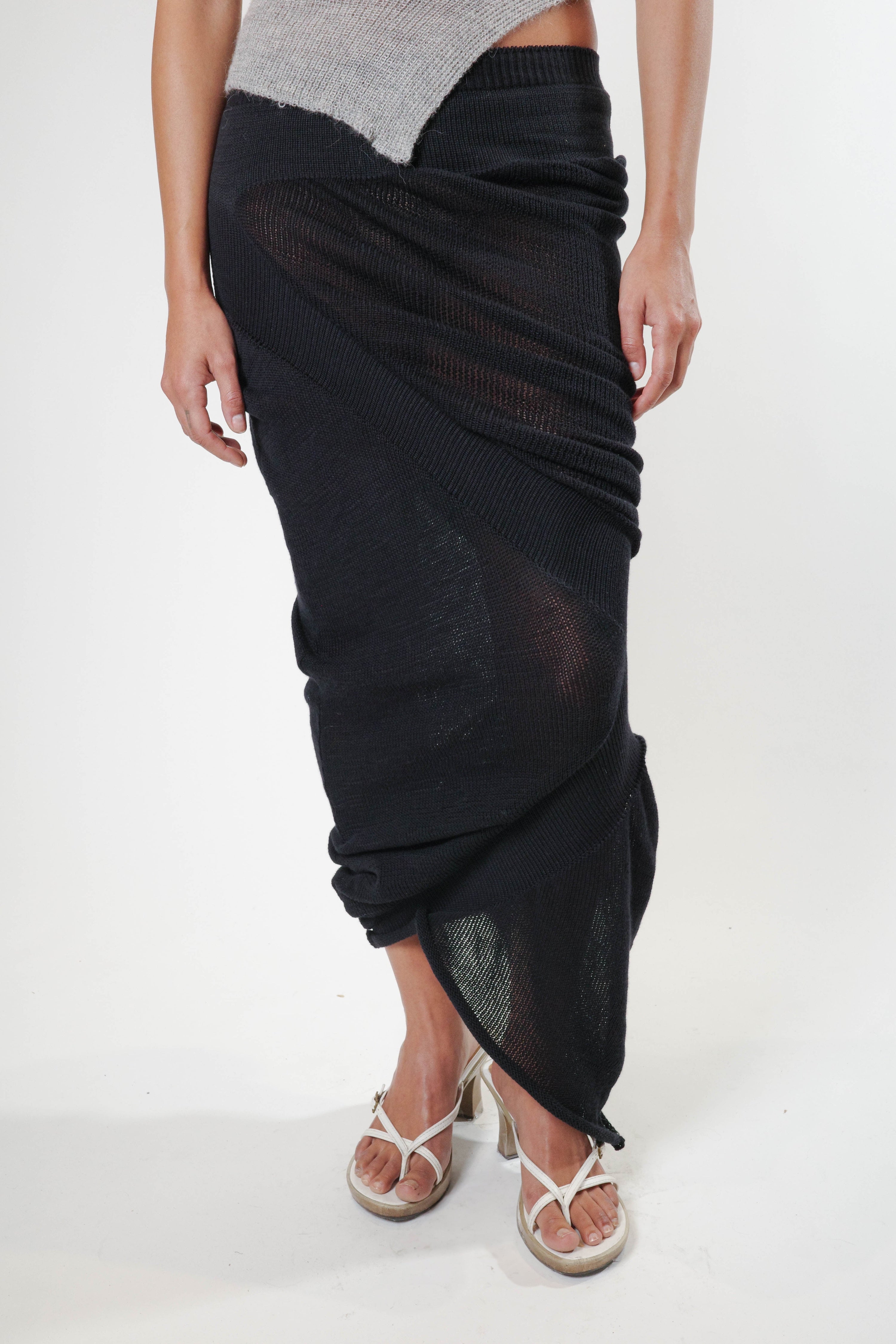 Zig-zag maxi skirt