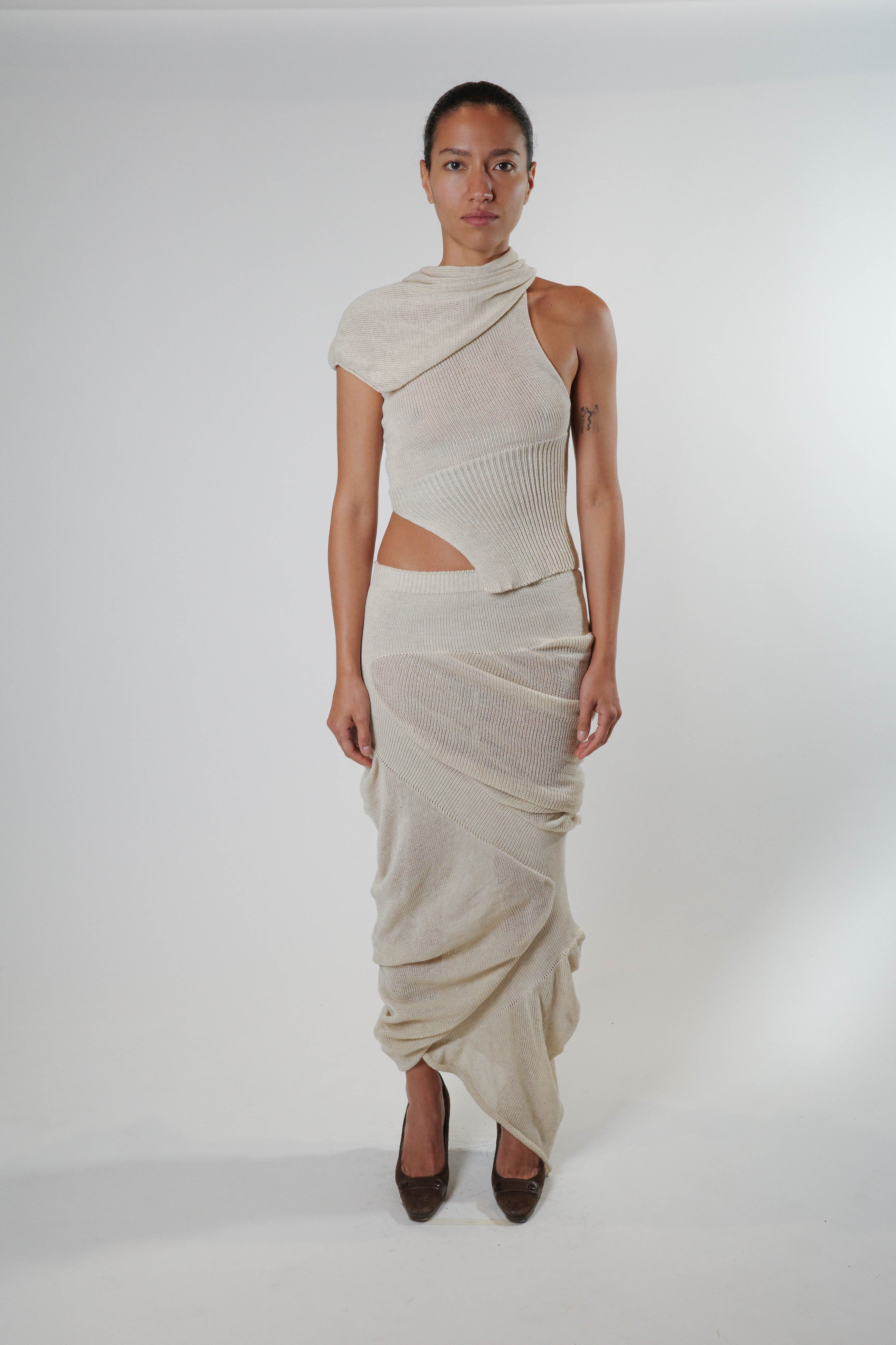 Zig-zag midi skirt