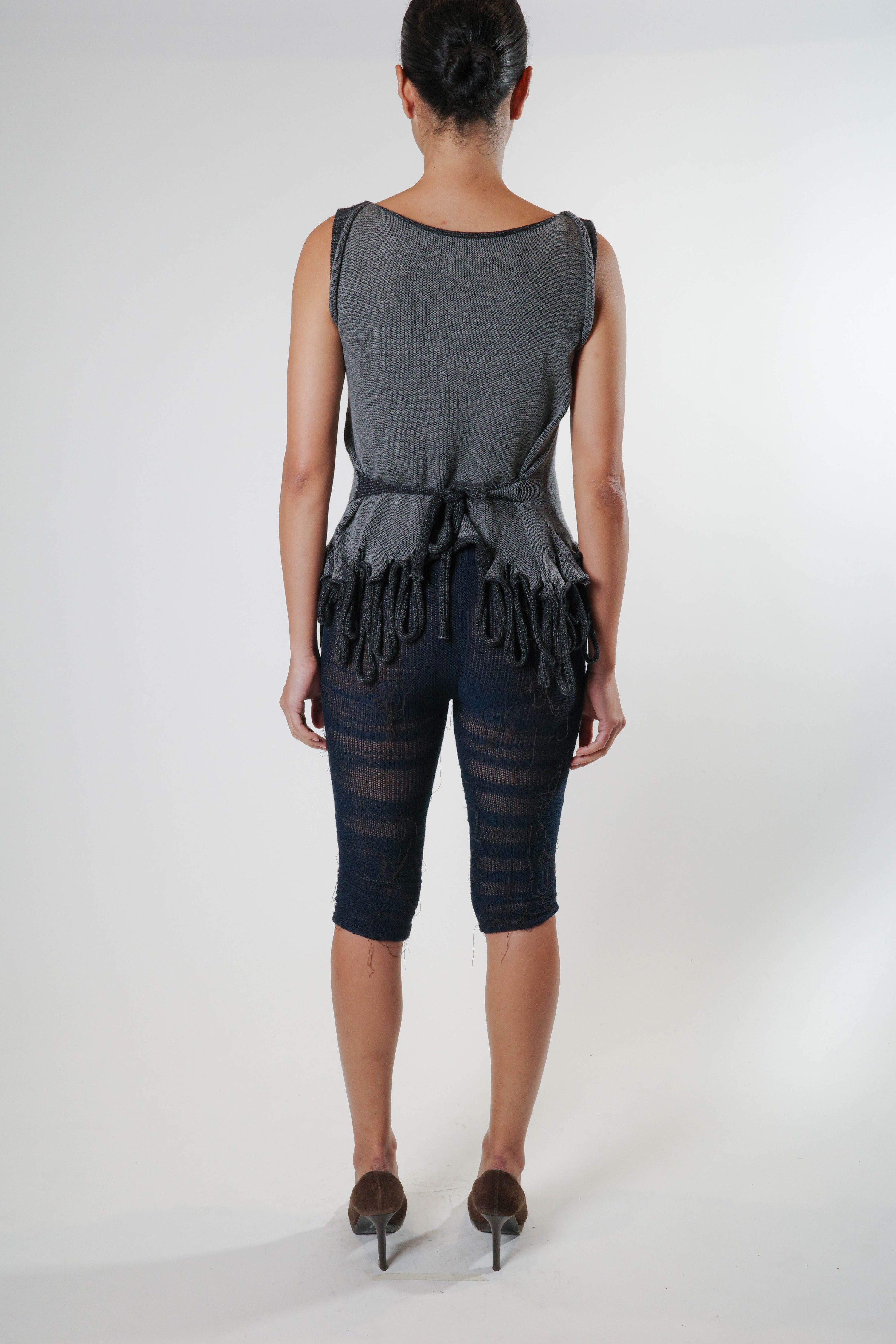 Organic capri (navy/brown)