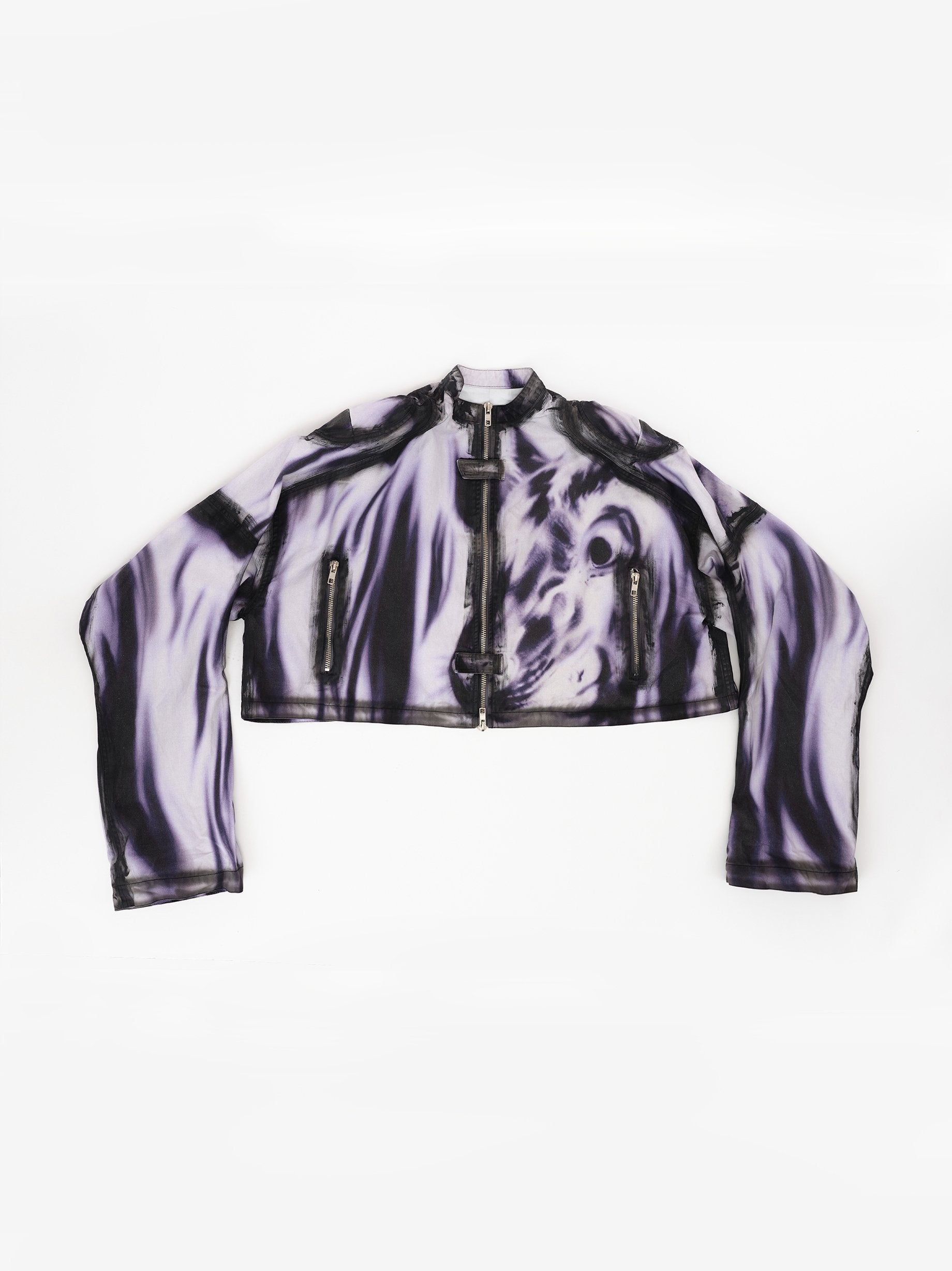 Printed moto jacket