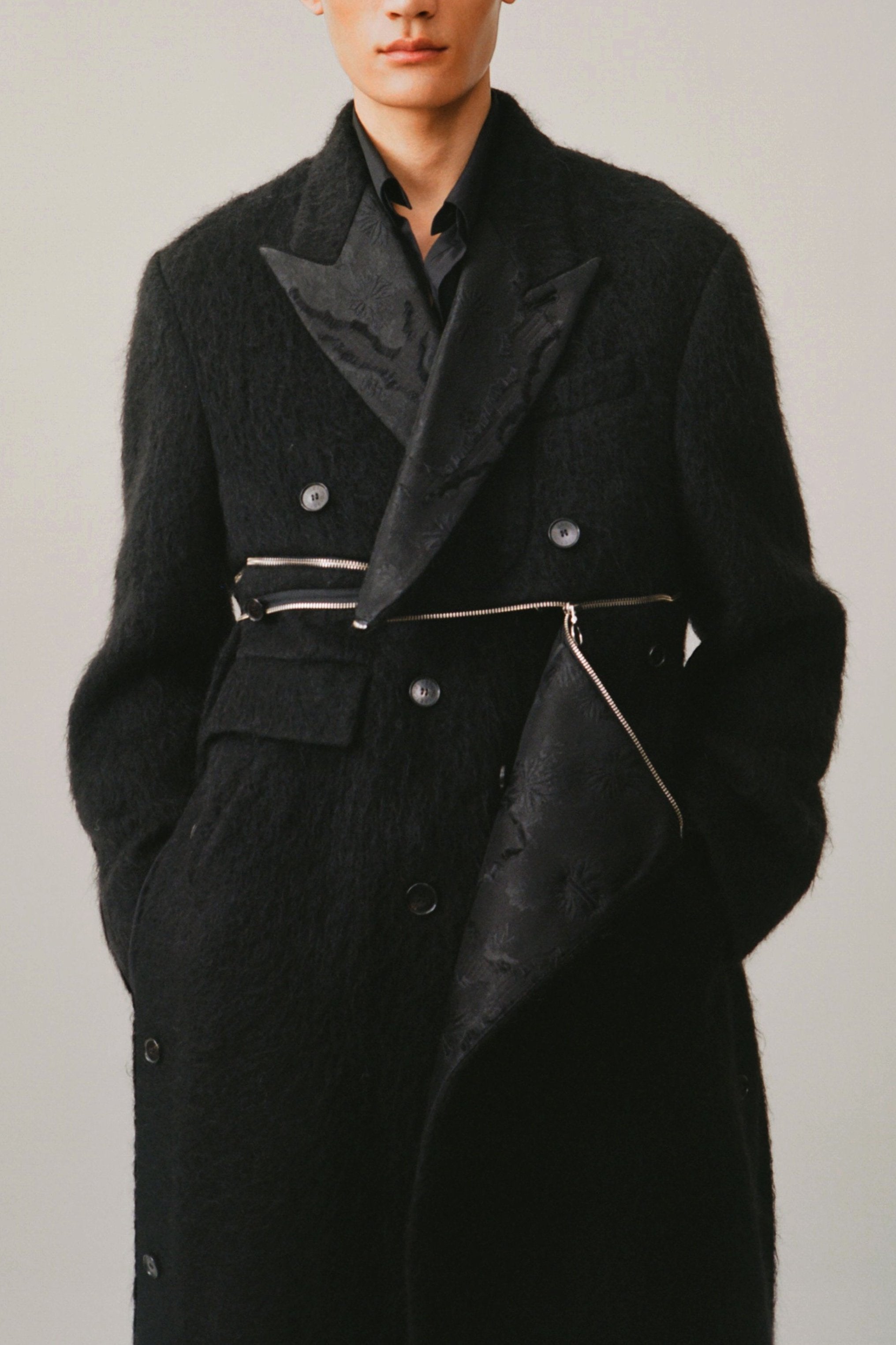 Double zip coat long