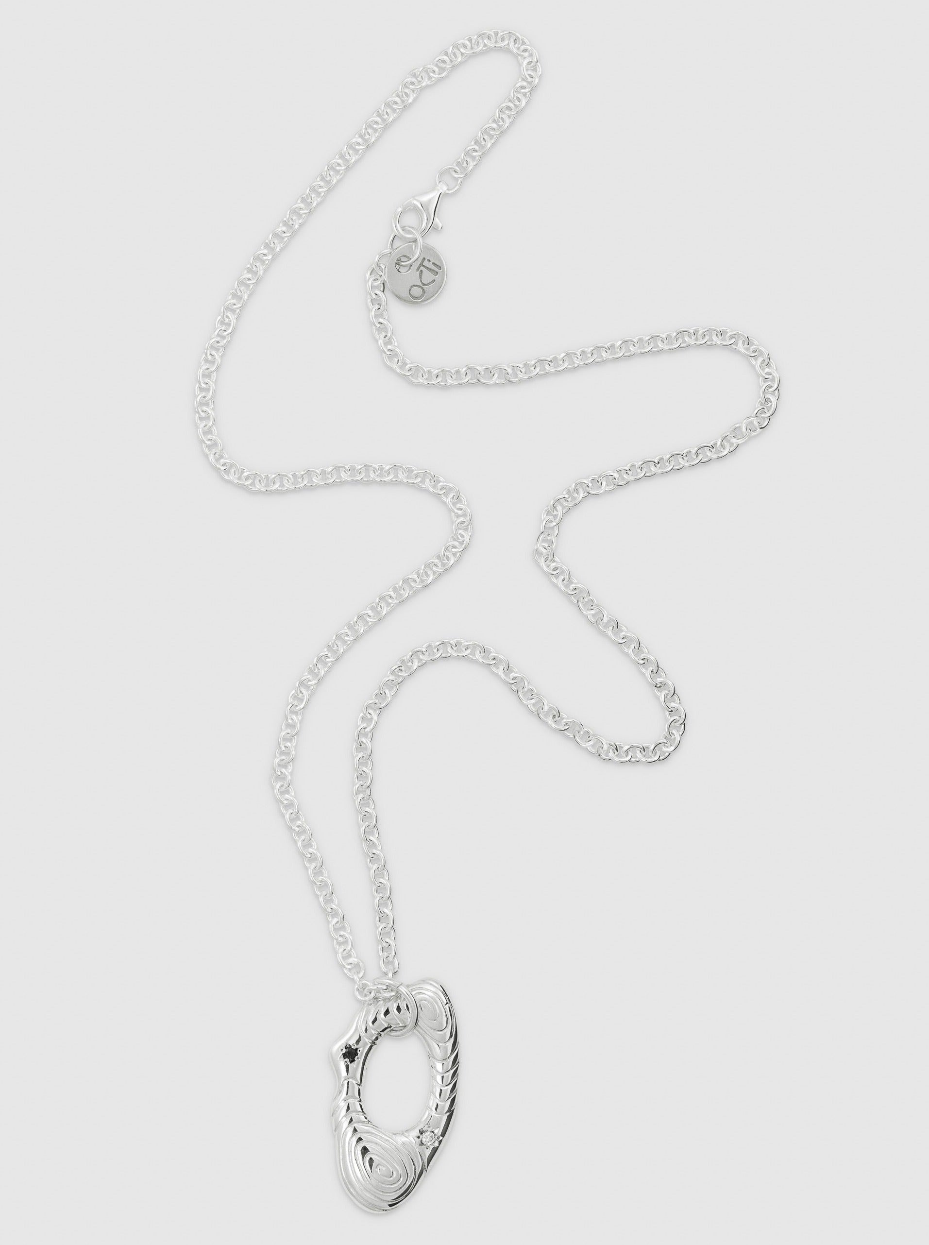 Silver river sapphire pendant