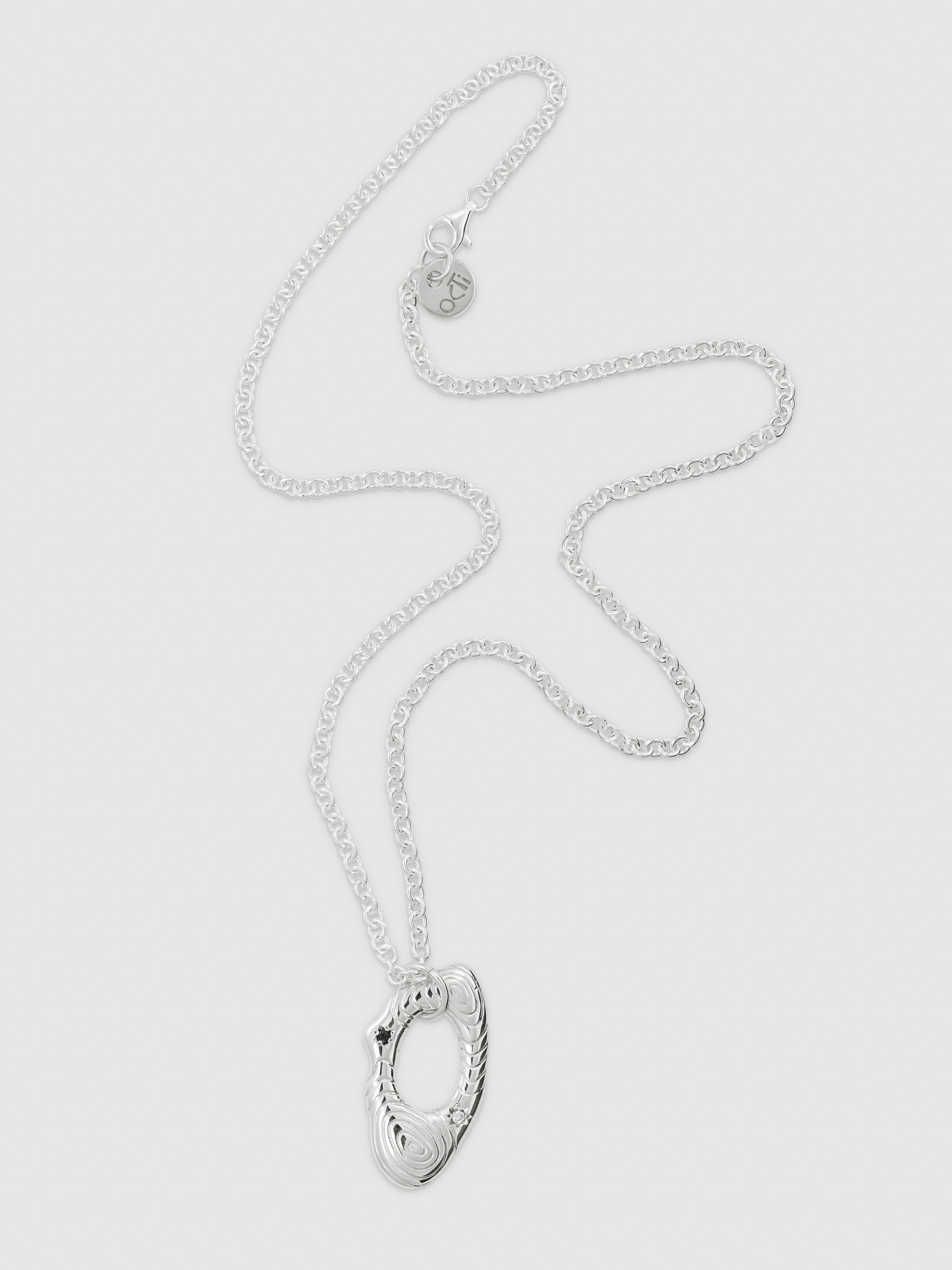 Silver river sapphire pendant