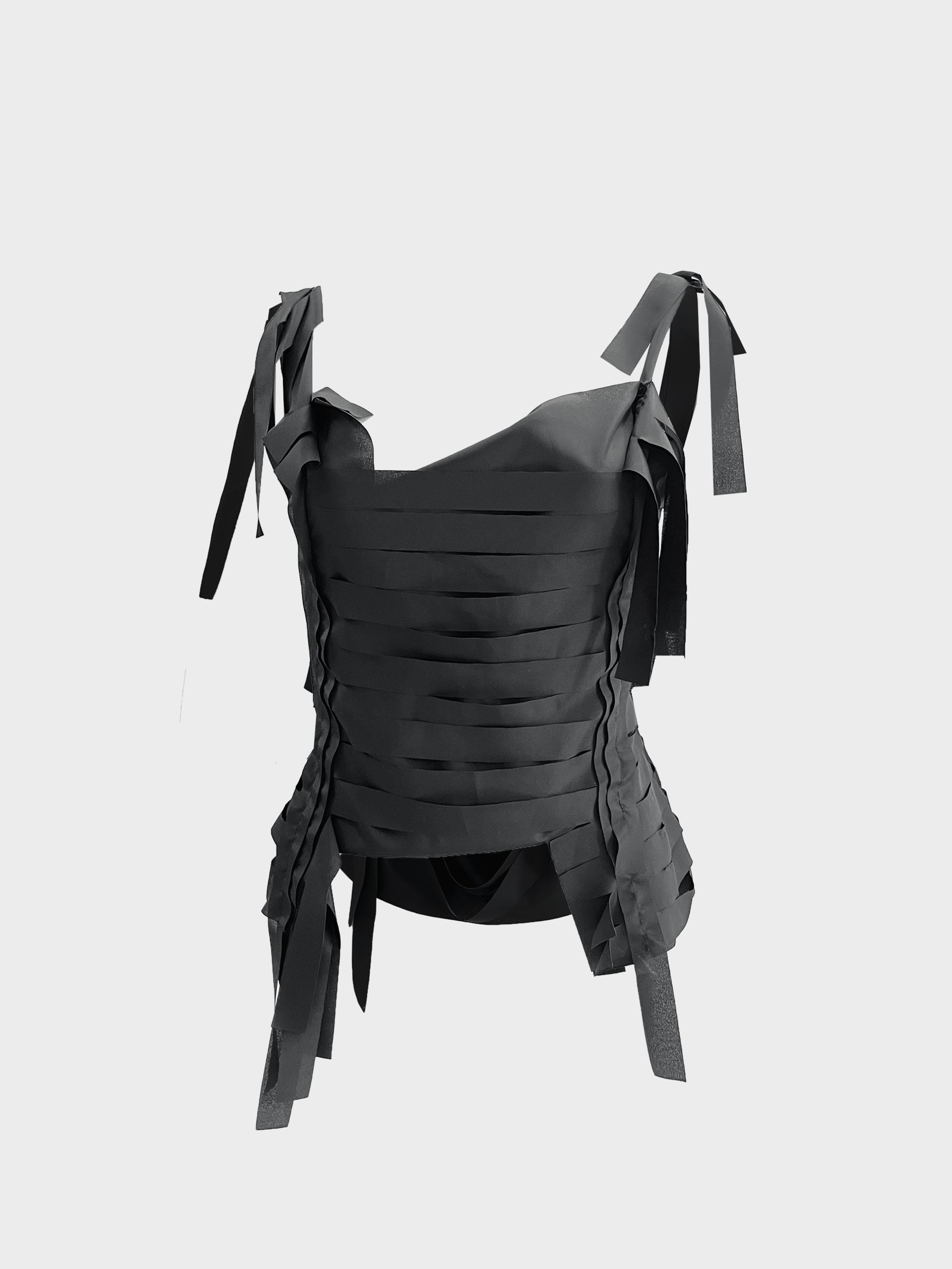 Slashed ribbon top