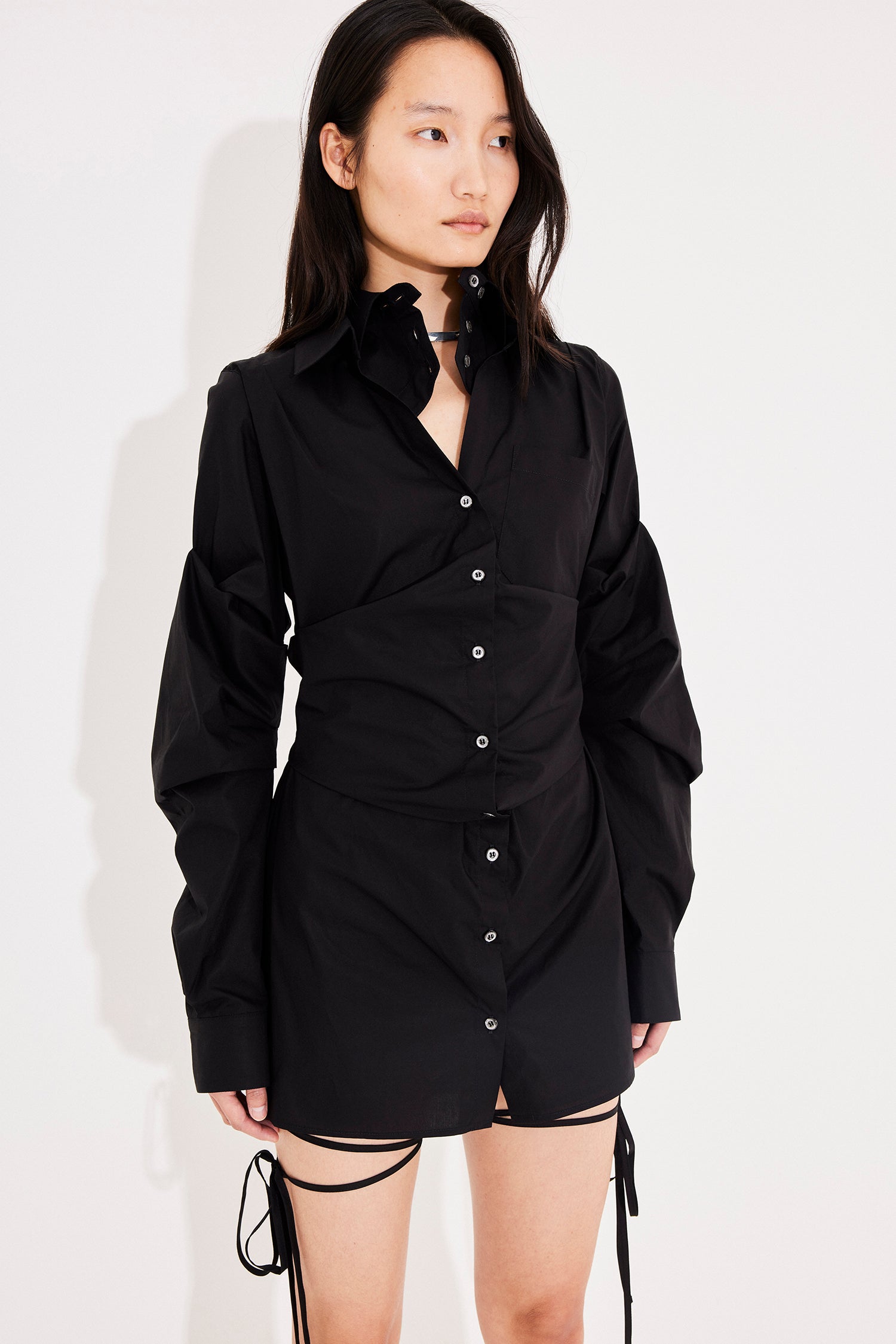 Breakfast shirt dress black