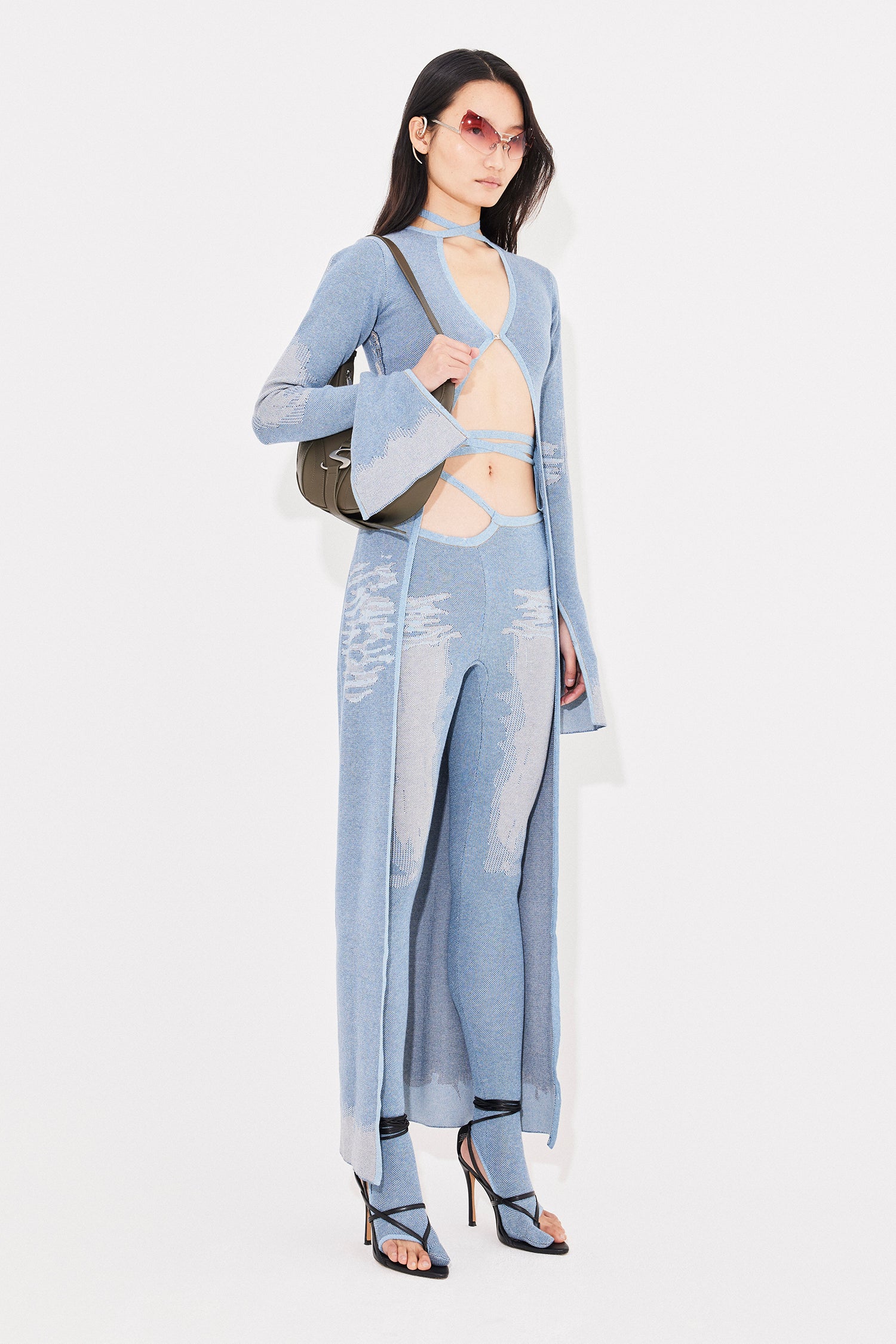 Long denim salem cardigan denim blues