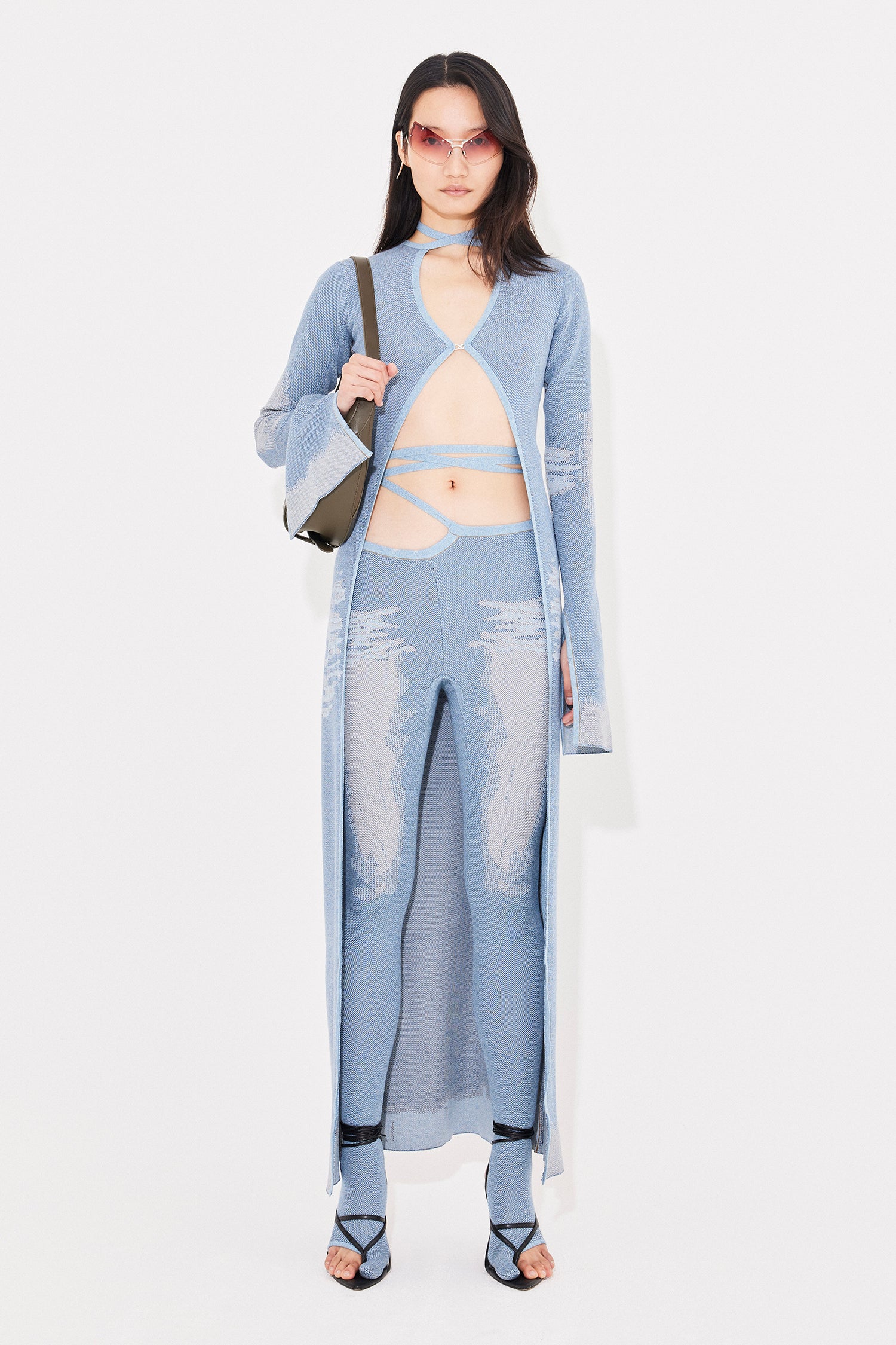 Long denim salem cardigan denim blues