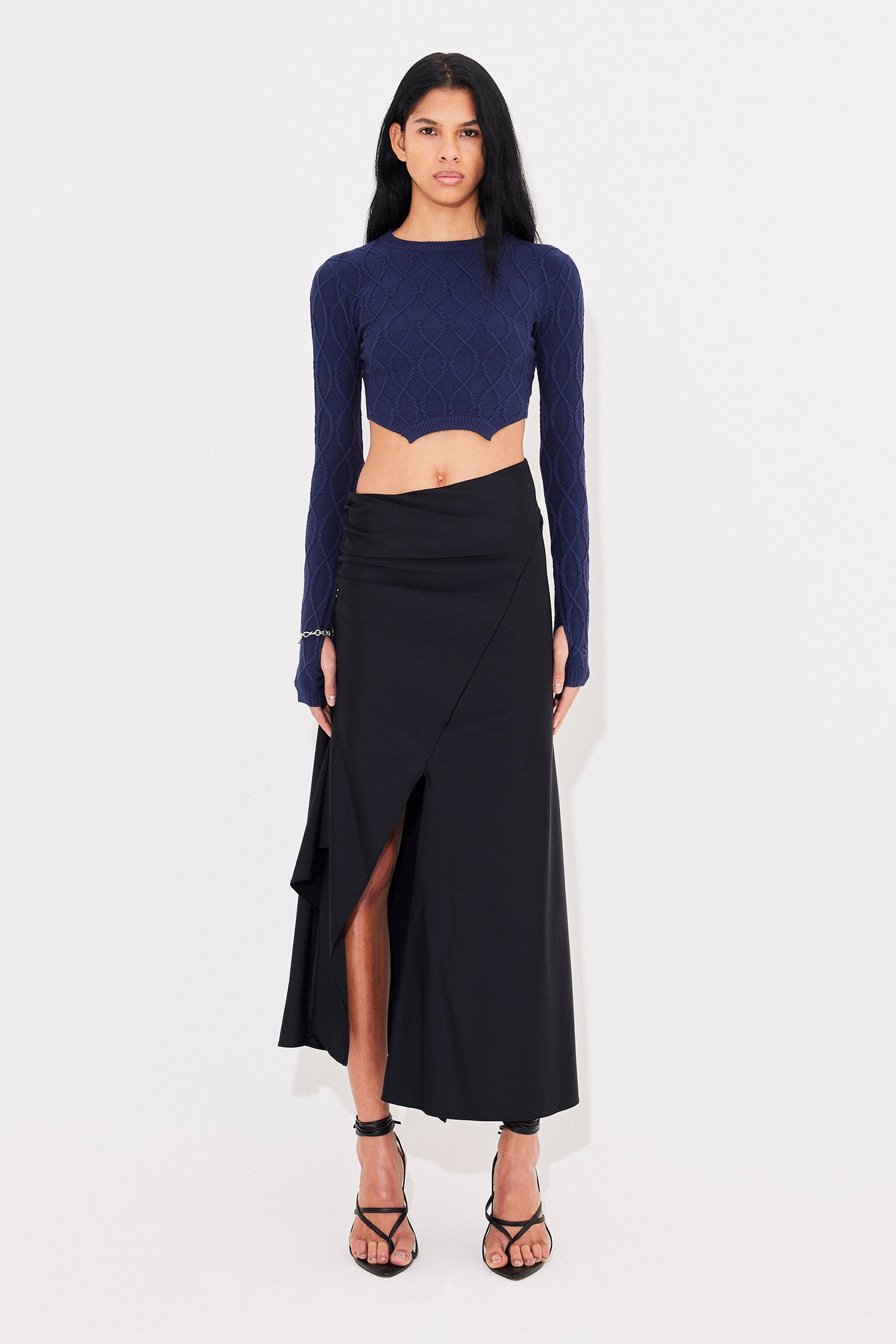 Overturned long sleeve navy