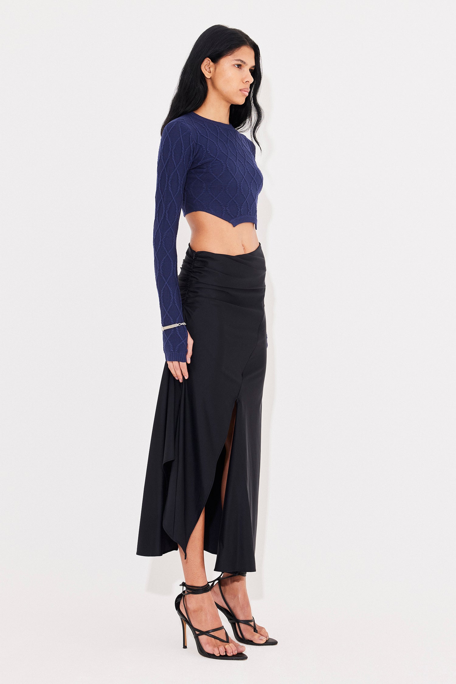 Overturned long sleeve navy