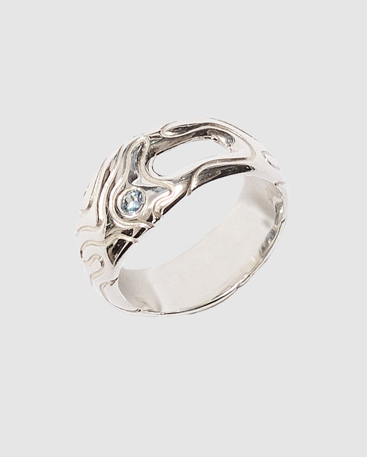 Thin globe ring (teal)